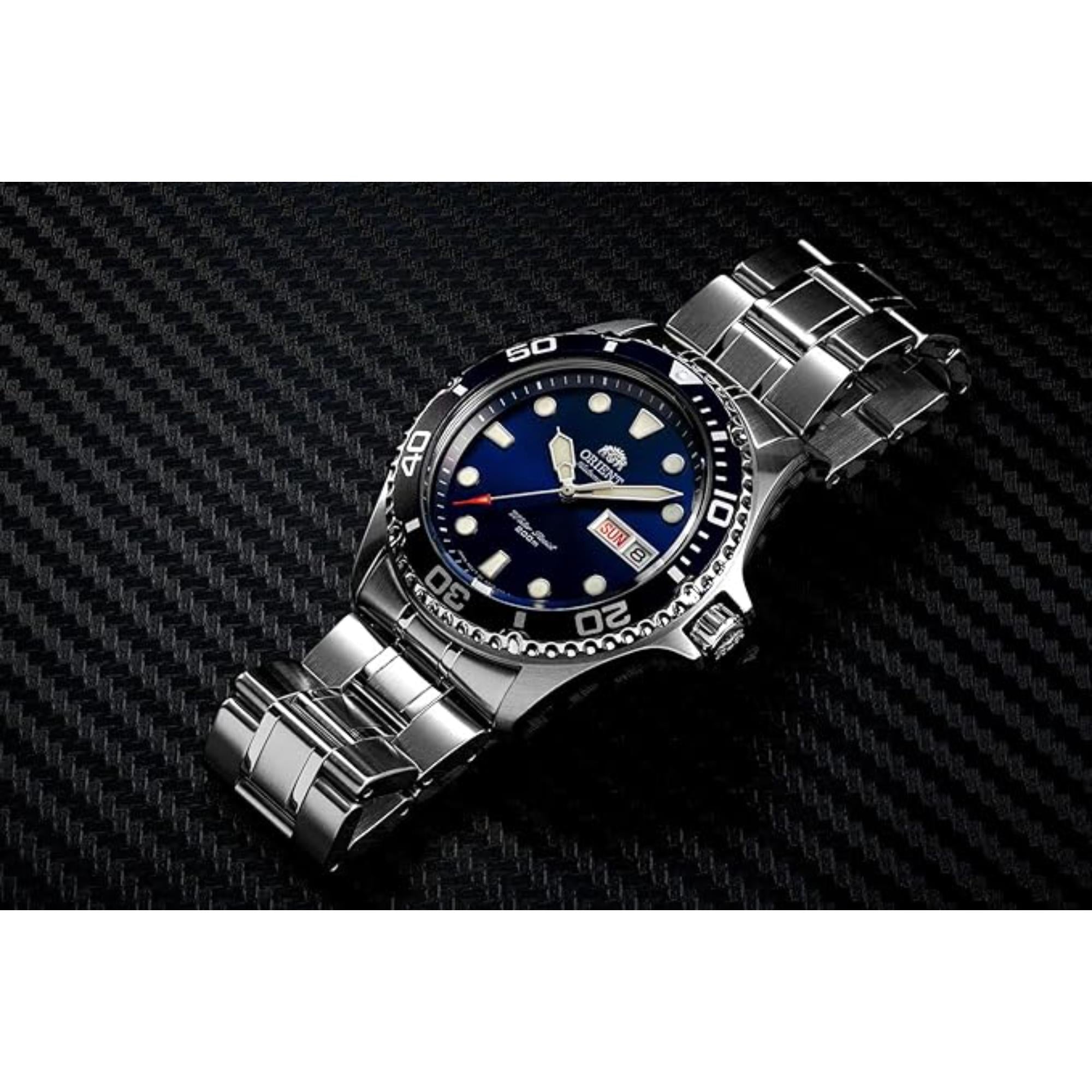 Orient Ray II Automatic Blue Dial Steel Strap Men's Dive Watch TAA02005D9