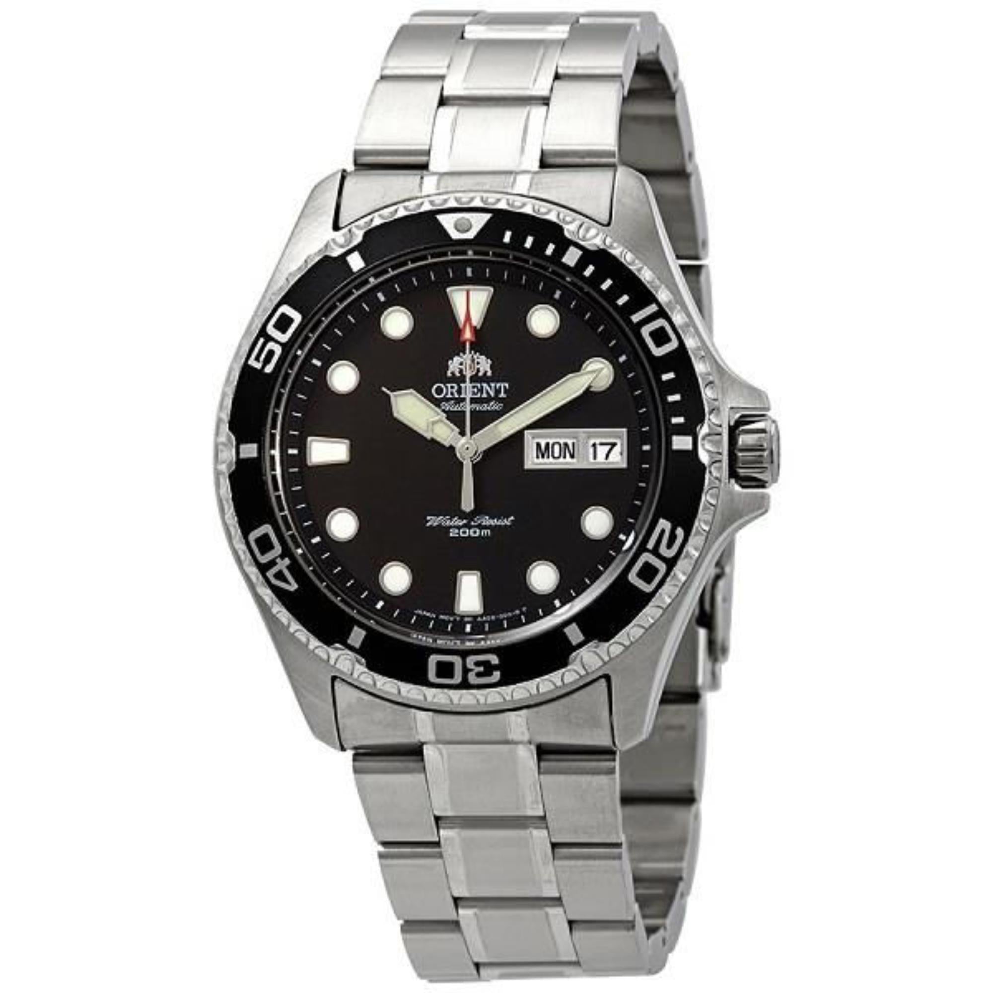 Orient Mako Ray II Automatic Black Dial Steel Strap Men's Dive Watch TAA02004B9