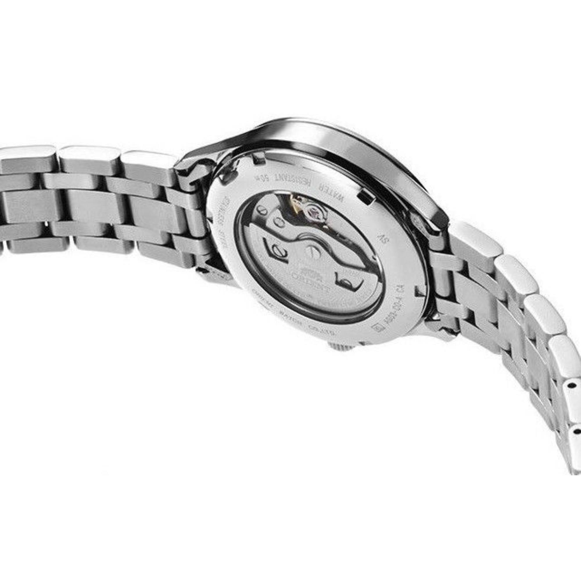 Orient Contemporary Open-Heart Automatic Black Dial Steel Strap Men's Watch TAG03001B0