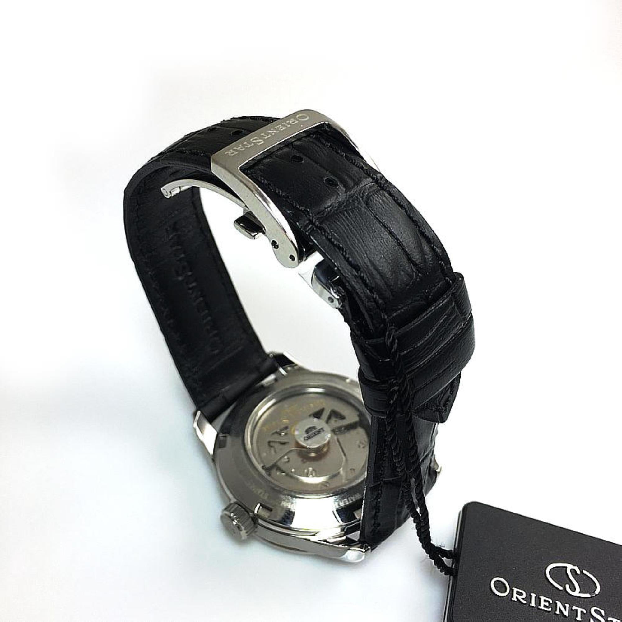 Orient Star Contemporary Open Heart Automatic Sapphire Brown Dial Leather Strap Men's Watch RE-AT0007N00B