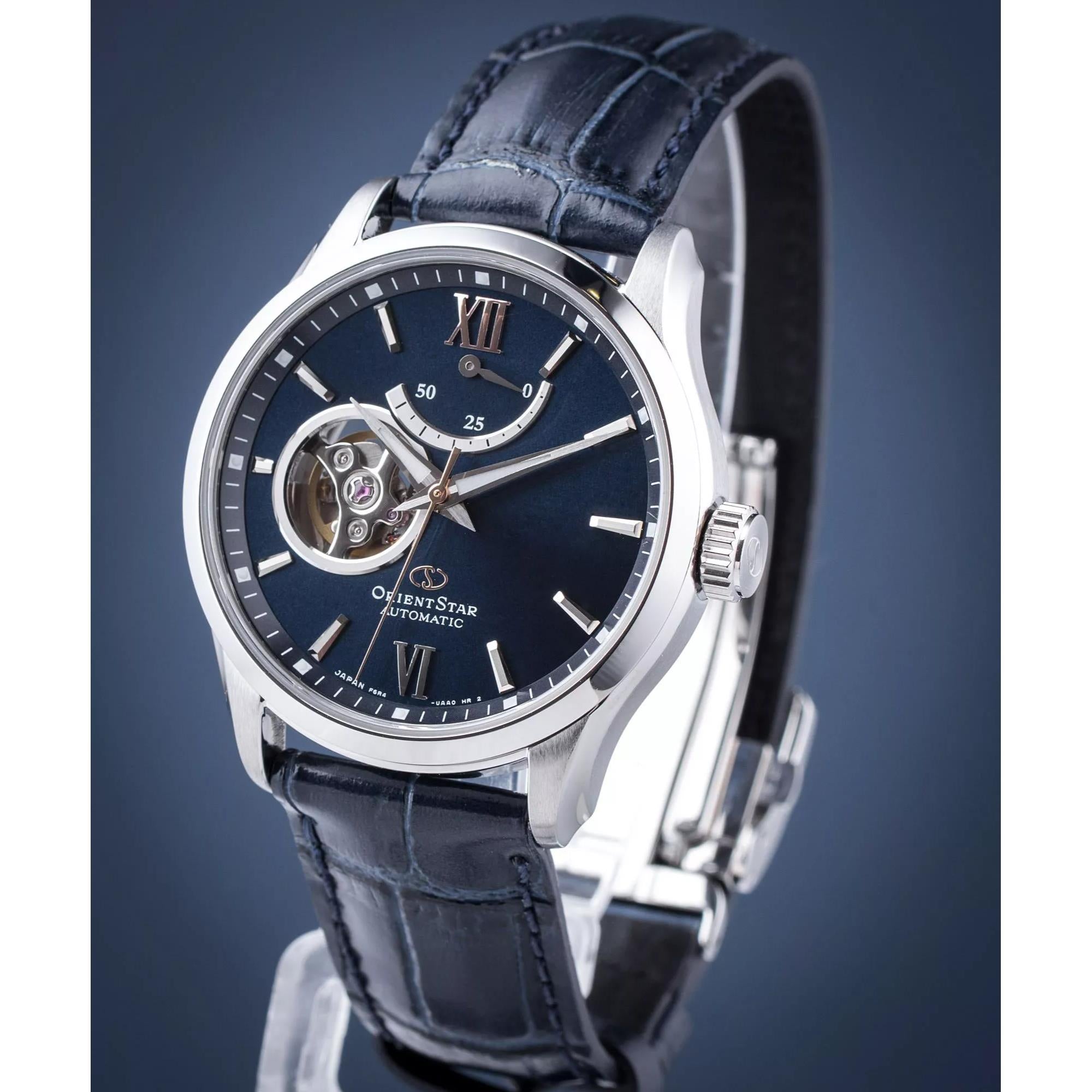 Orient Star Blue Dial Leather Strap Men’s Watch RE-AT0006L00B