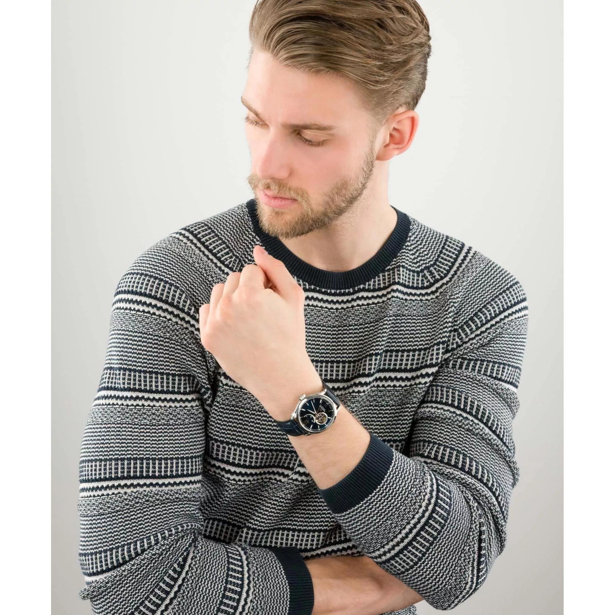 Orient Star Blue Dial Leather Strap Men’s Watch RE-AT0006L00B