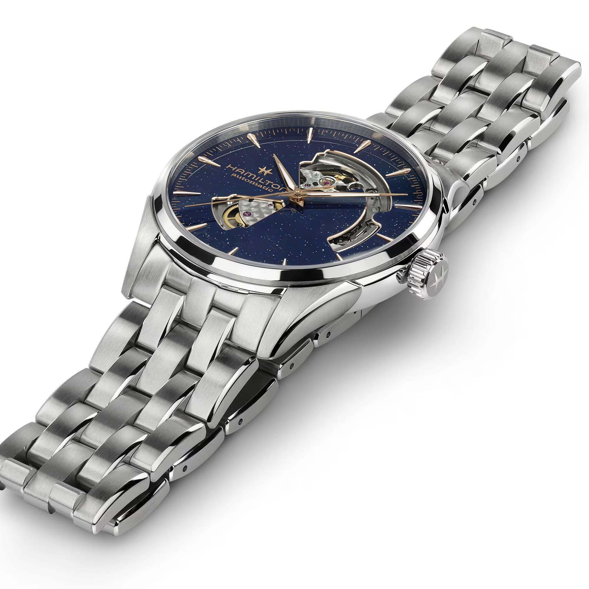 Hamilton Jazzmaster Open Heart Auto Blue Dial Steel Strap Men's Dress Watch H32705140