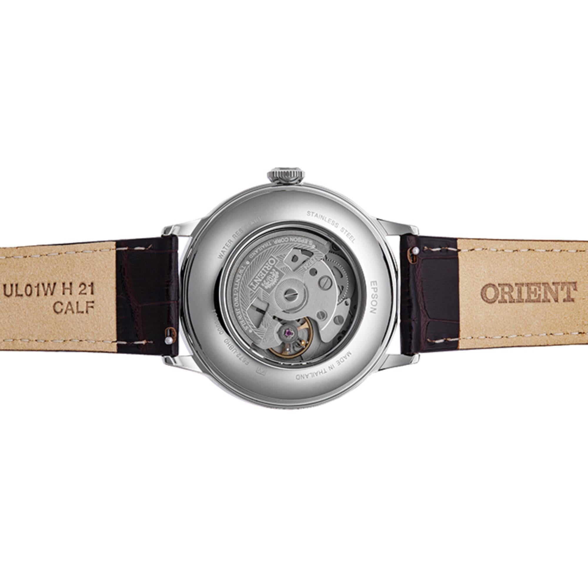 Orient Bambino Classic Green Dial Leather Strap Men's Dress Watch RA-AC0023E30B