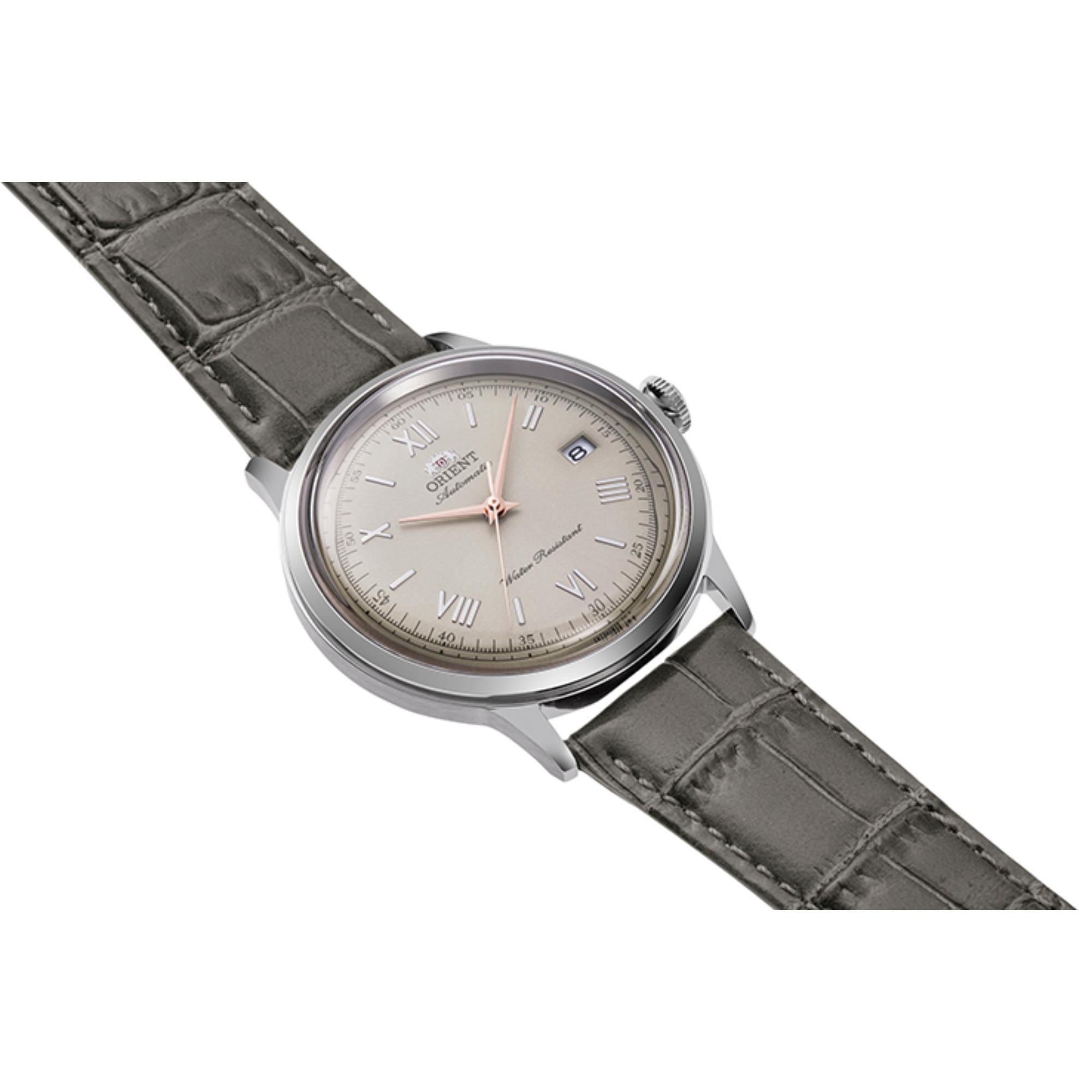 Orient Bambino Classic Vintage Style Beige Dial Leather Strap Men's Dress Watch RA-AC0025N30B