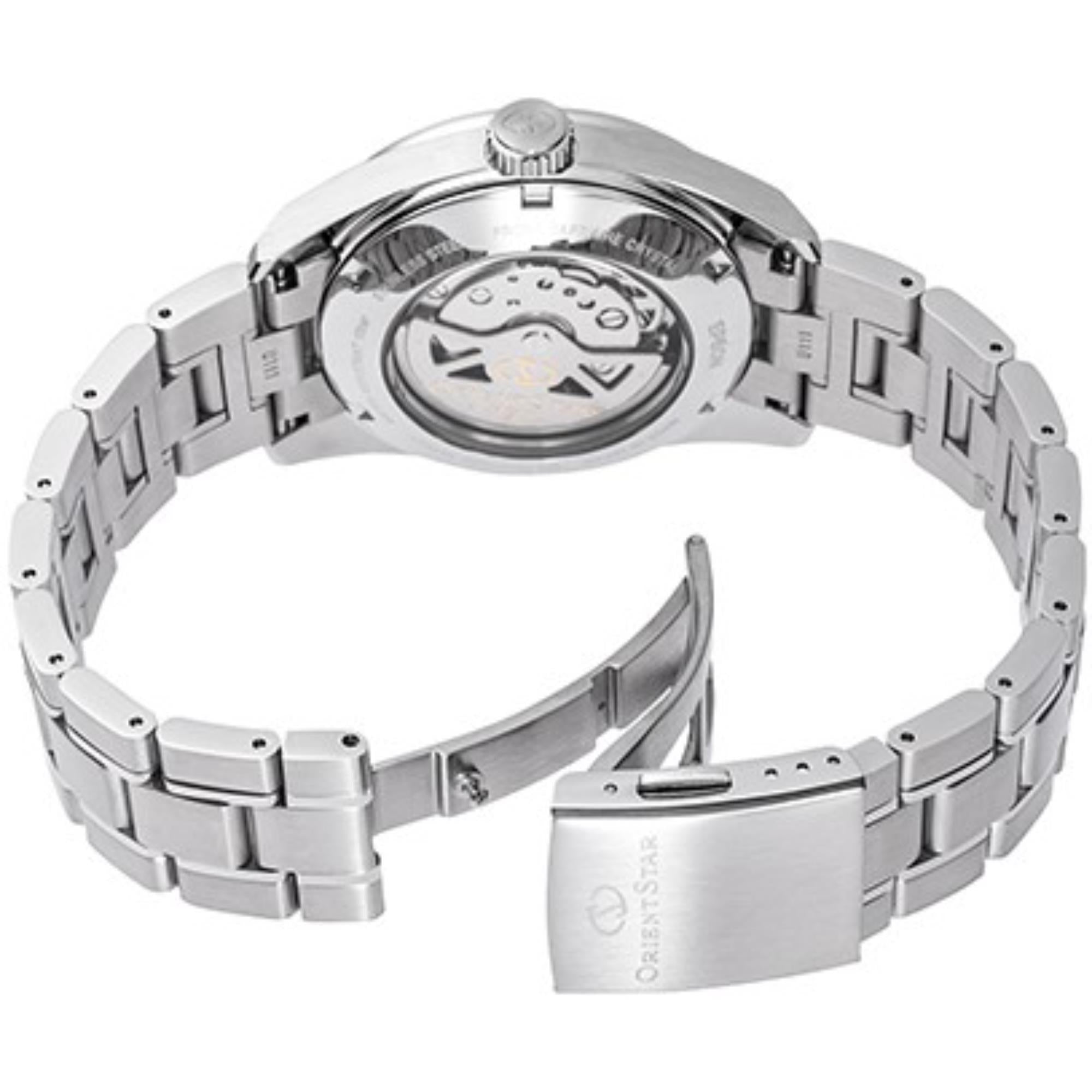 Orient Star Contemporary Green Dial Stainless Steel Strap Unisex Watch RE-AU0107E00B