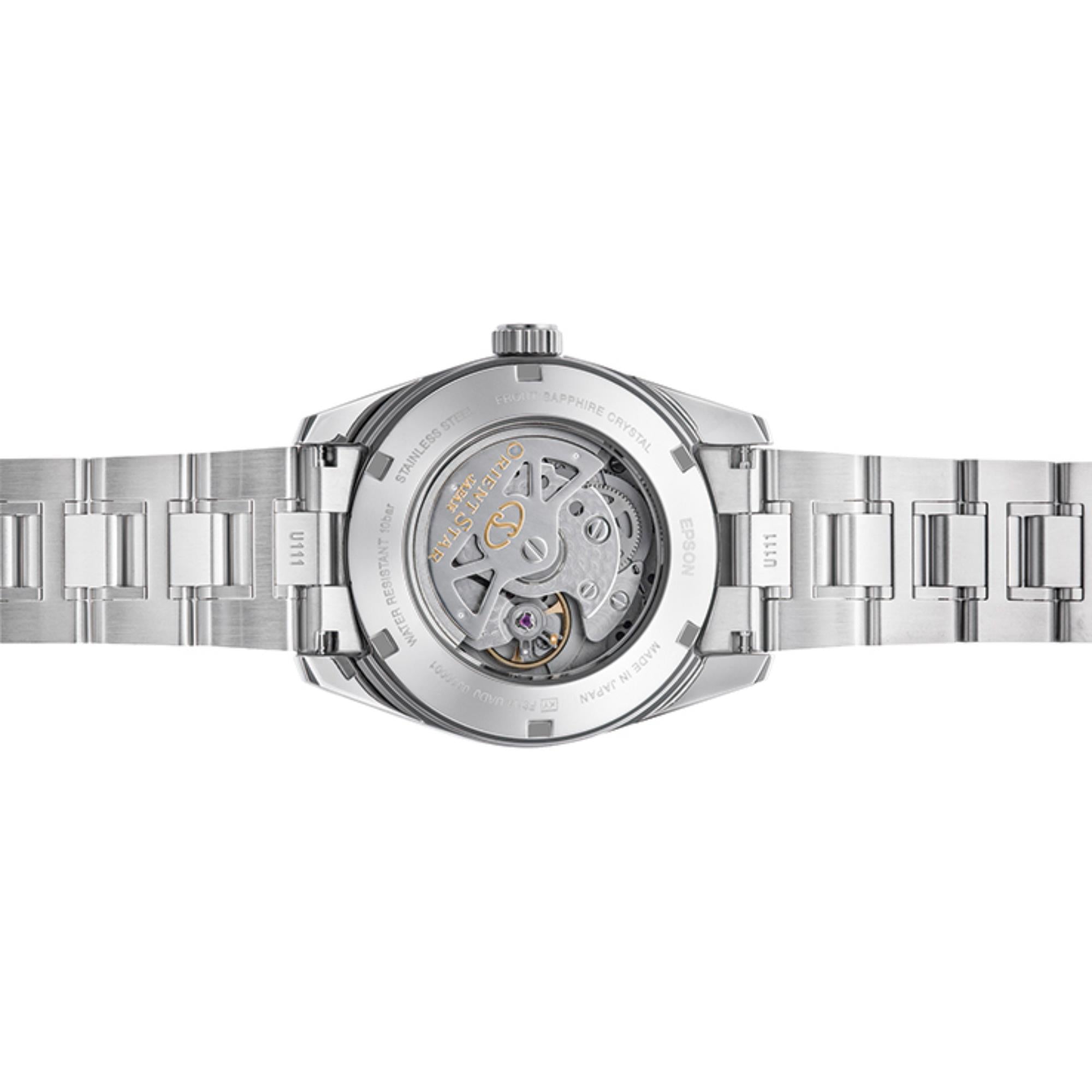 Orient Star Contemporary Green Dial Stainless Steel Strap Unisex Watch RE-AU0107E00B
