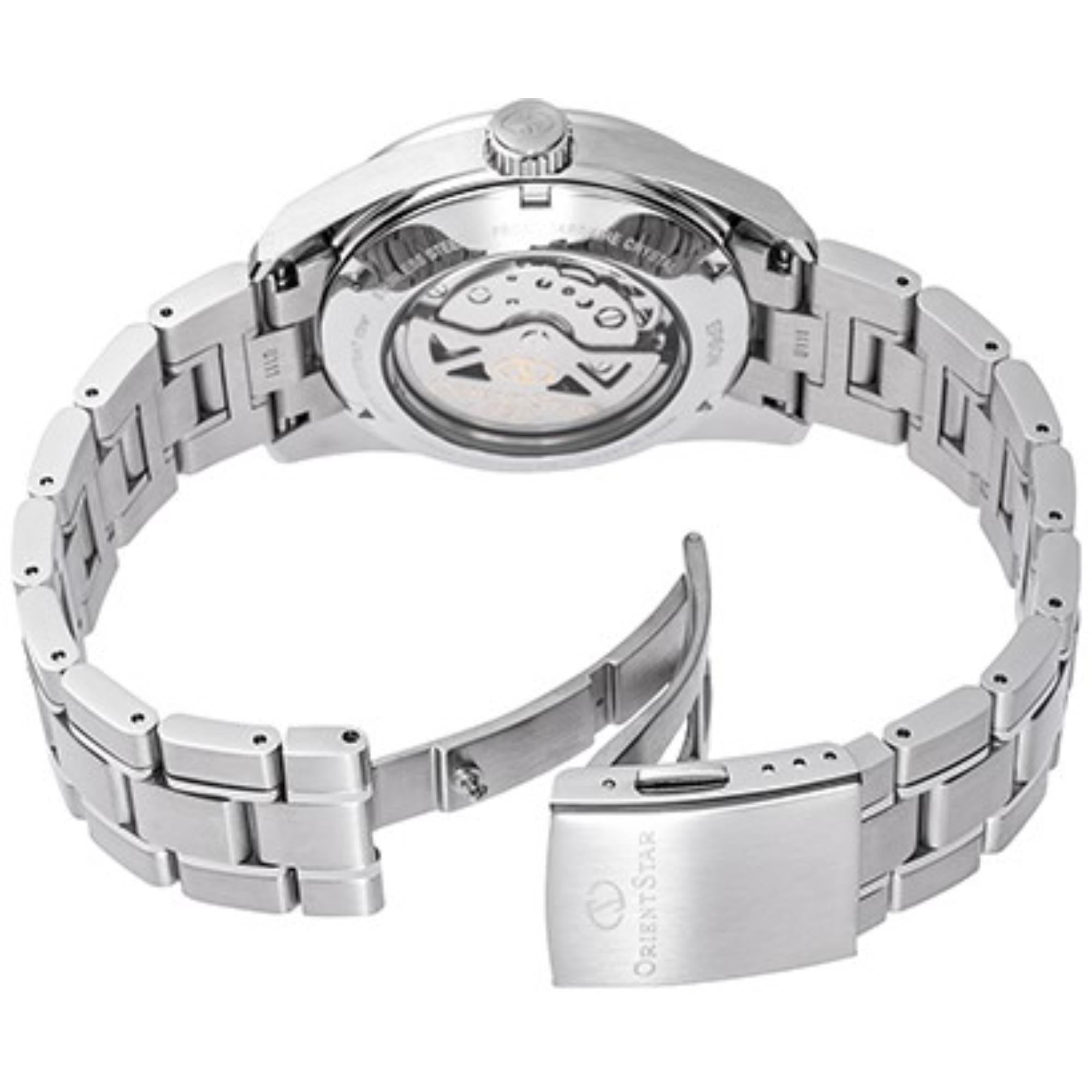 Orient Star Contemporary Blue Dial Stainless Steel Strap Unisex Watch RE-AU0109L00B