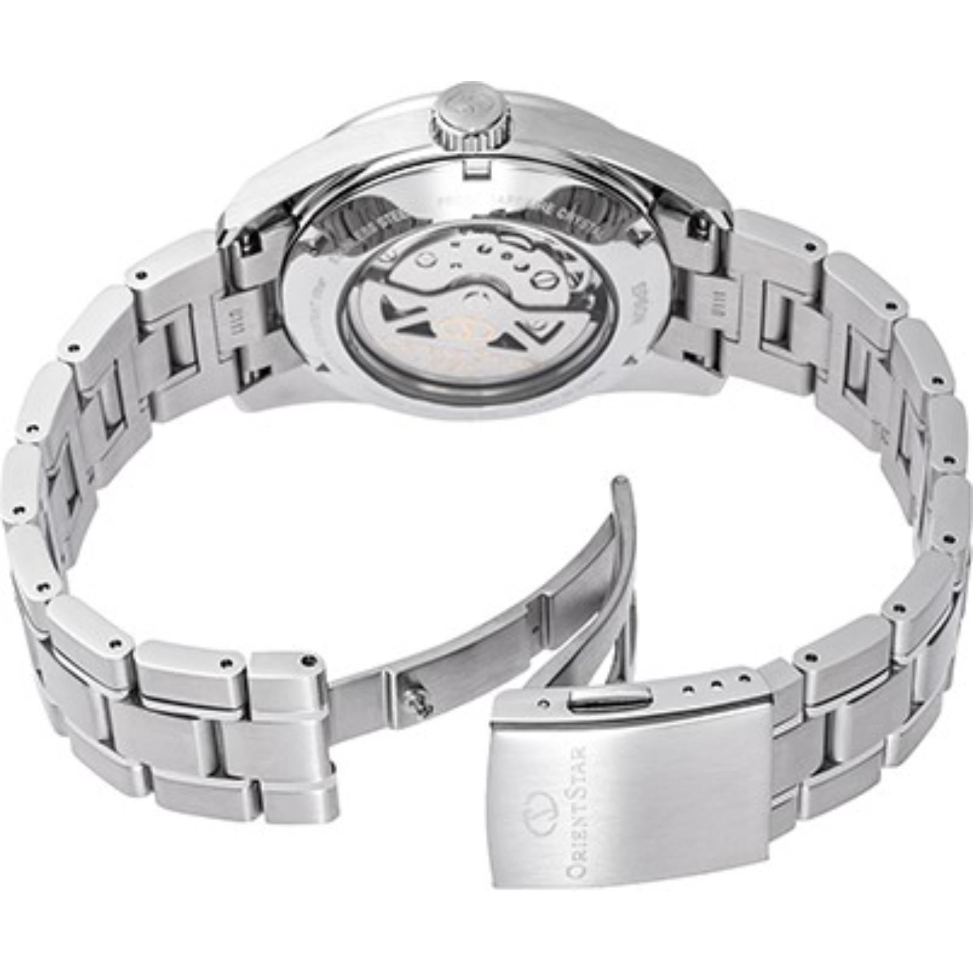 Orient Star Contemporary Gray Dial Stainless Steel Strap Unisex Watch RE-AU0110N00B