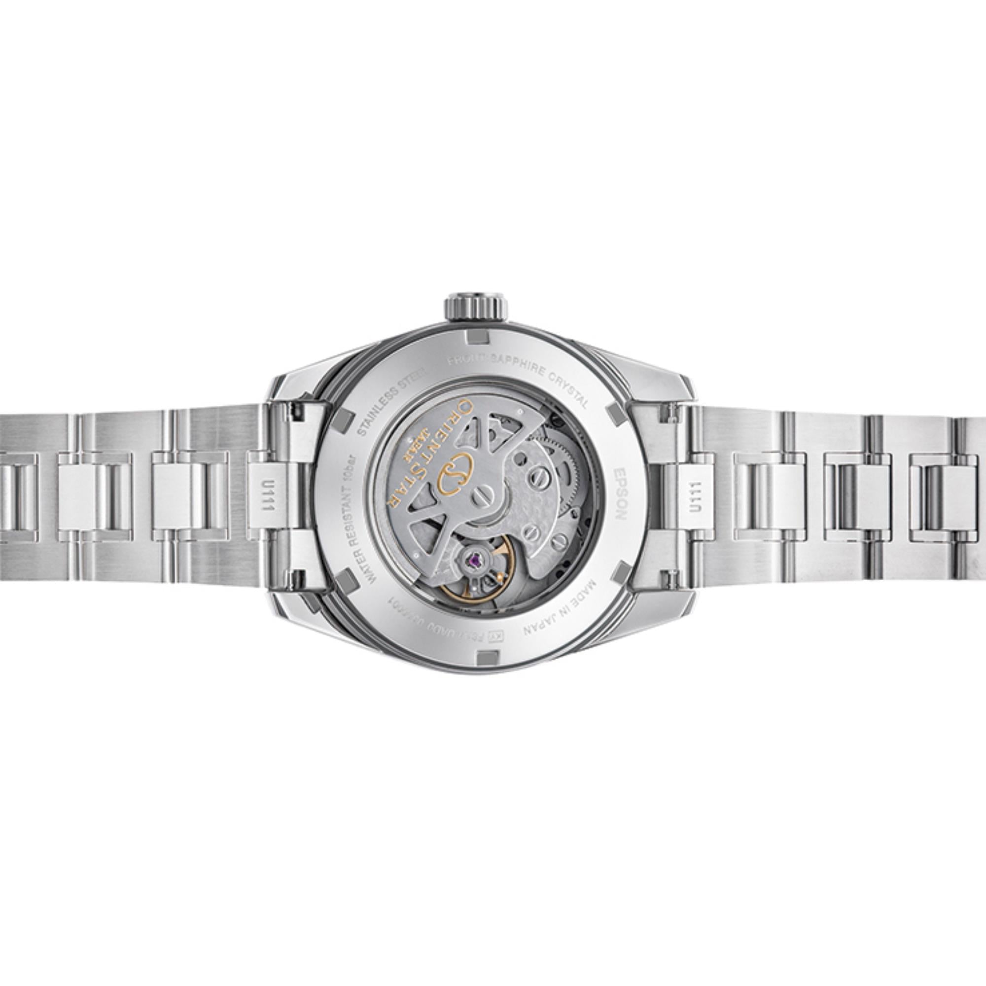 Orient Star Contemporary Gray Dial Stainless Steel Strap Unisex Watch RE-AU0110N00B