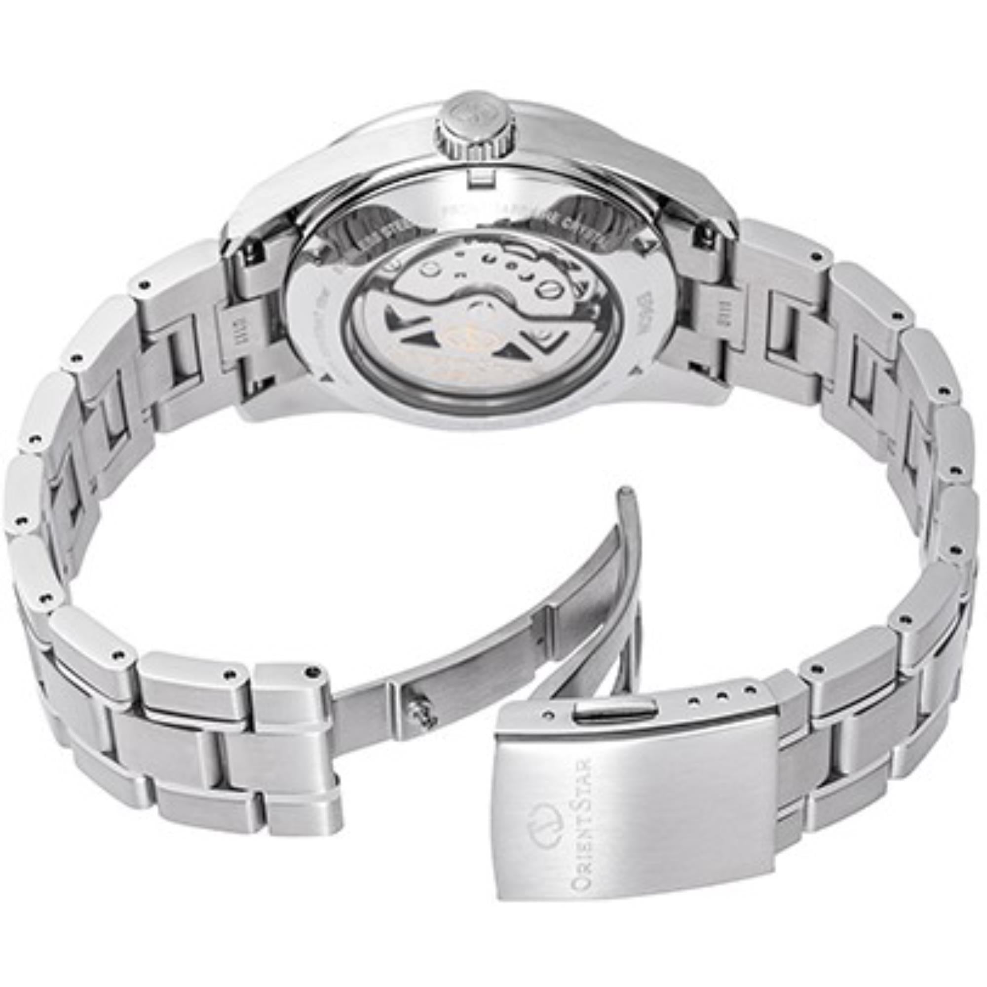Orient Star Contemporary Copper Dial Stainless Steel Strap Men's Watch RE-AU0108G00B
