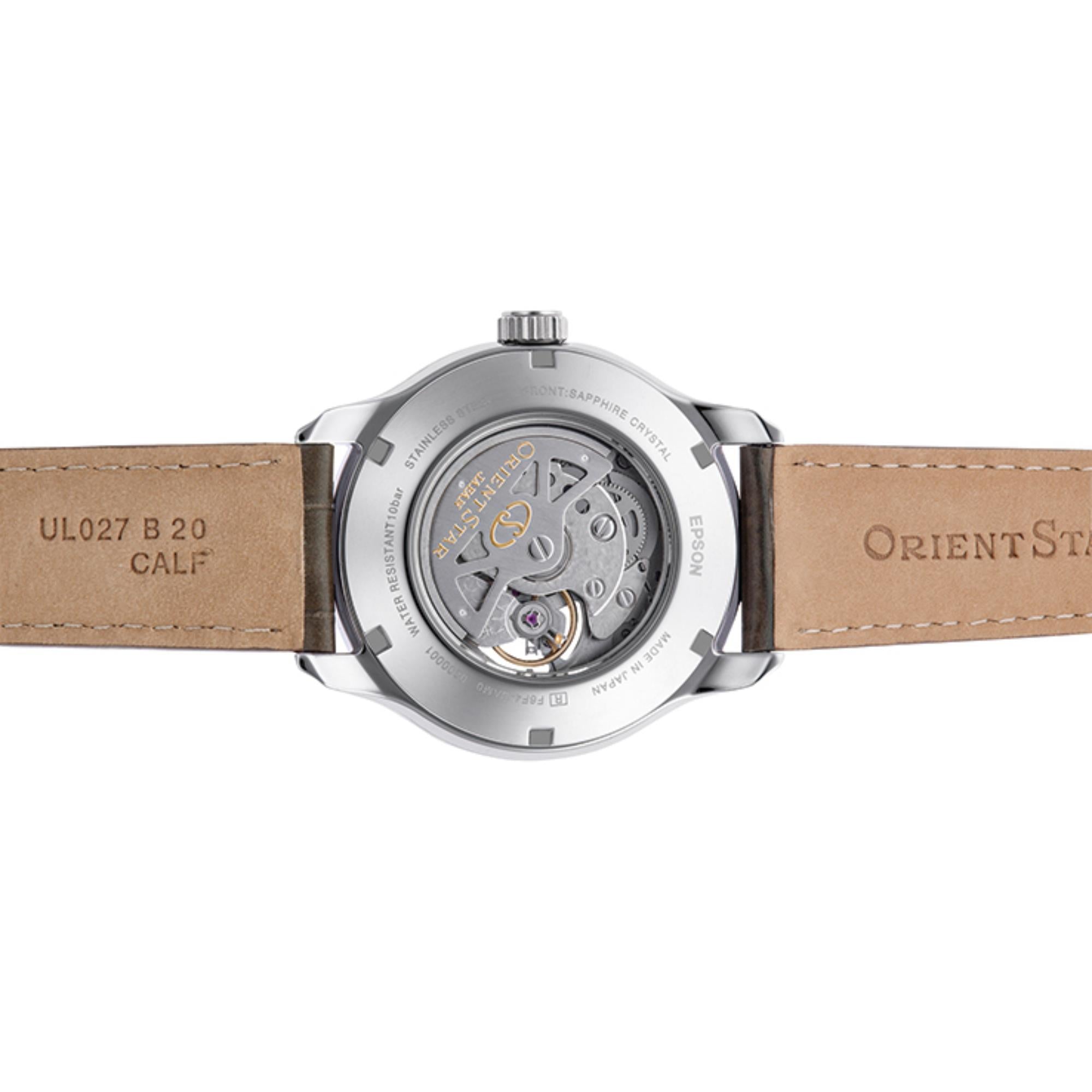 Orient Star Contemporary Champagne Gold Dial Leather Strap Men's Watch RE-AV0B10G00B