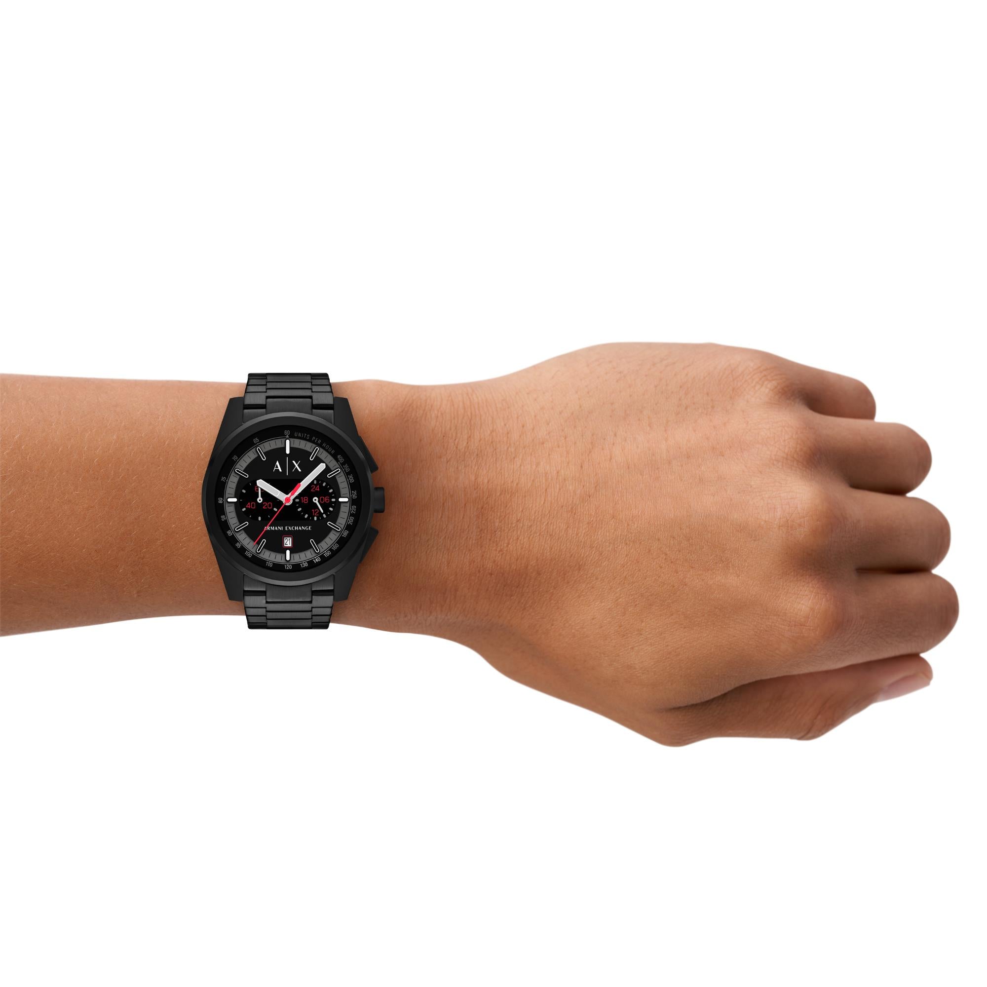 Armani Exchange Parker Chronograph Quartz Black Dial Stainless Steel Strap Men's Watch AX2864