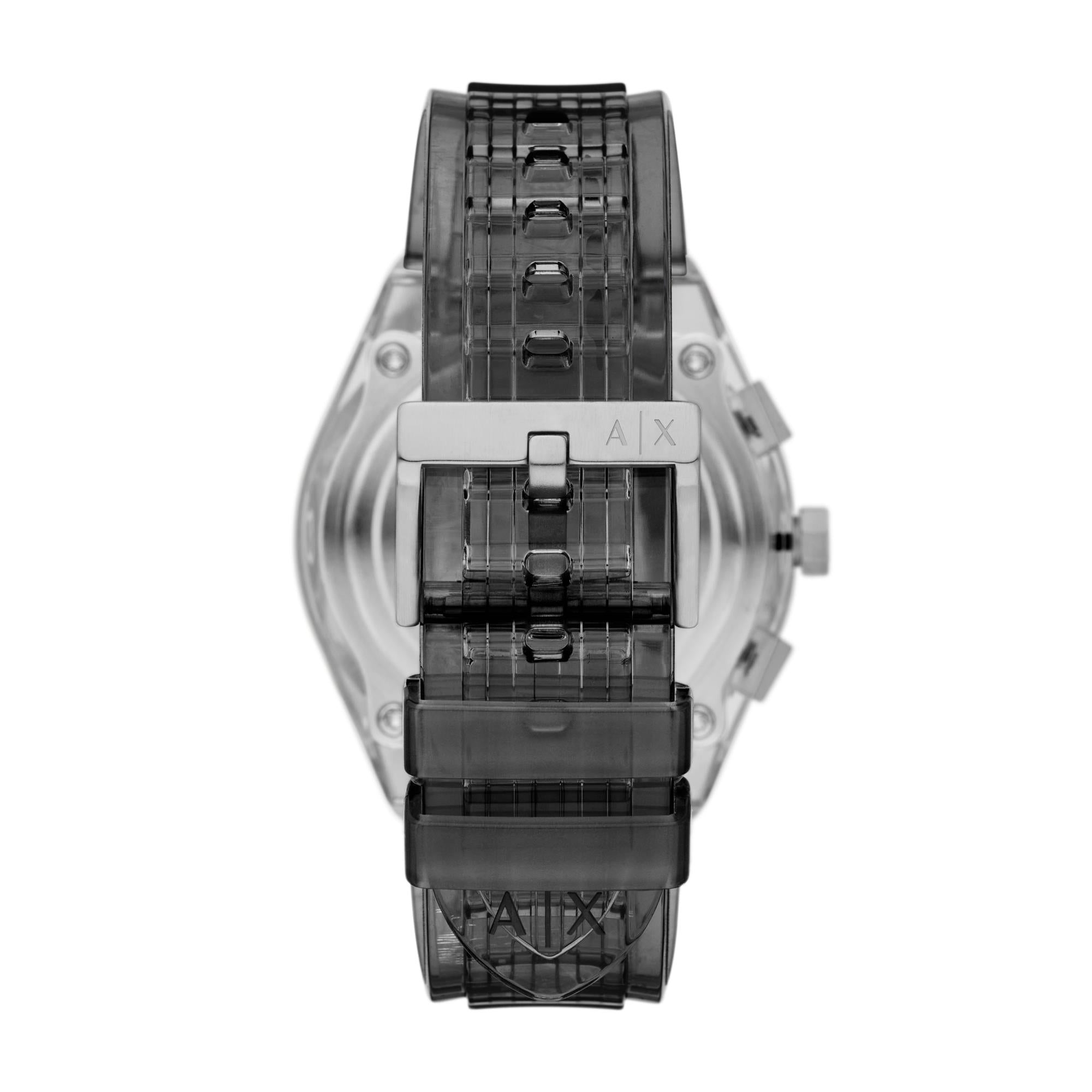 Armani Exchange Rafael Chronograph Grey Dial Thermoplastic Polyurethane Strap Men's Watch AX4167