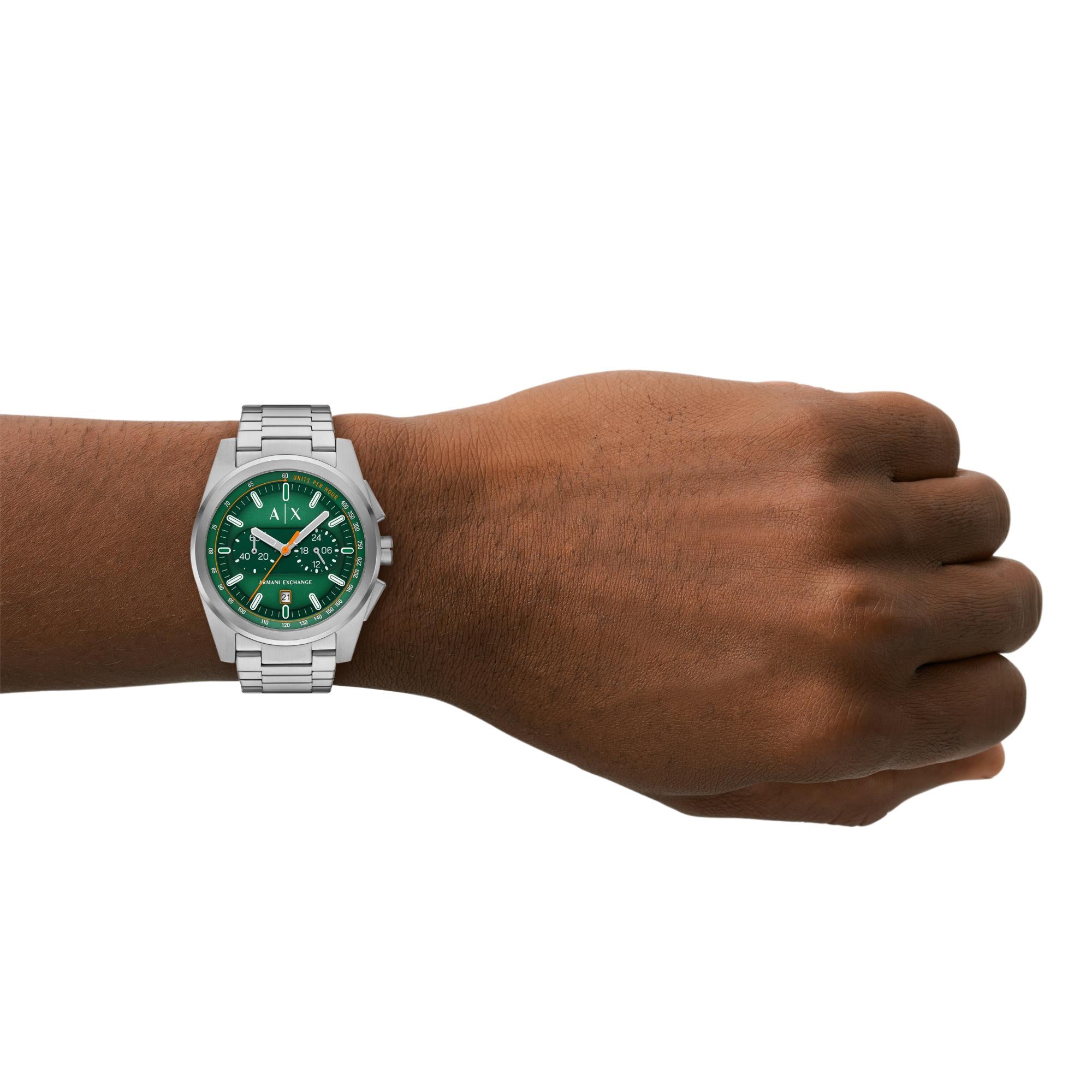Armani Exchange Parker Chronograph Quartz Green Dial Stainless Steel Men's Watch AX2862