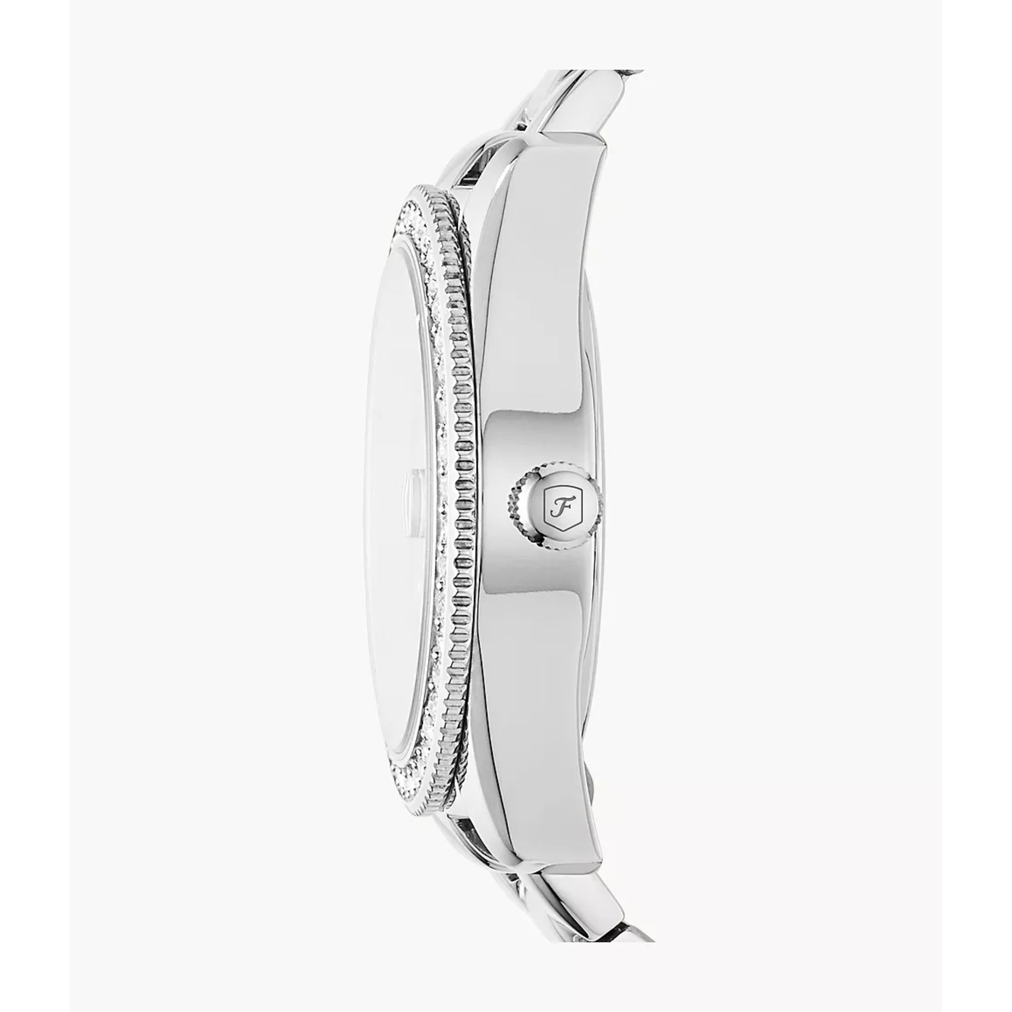 Fossil Scarlette Three-Hand Date Silver Dial Steel Strap Ladies Watch ES4317
