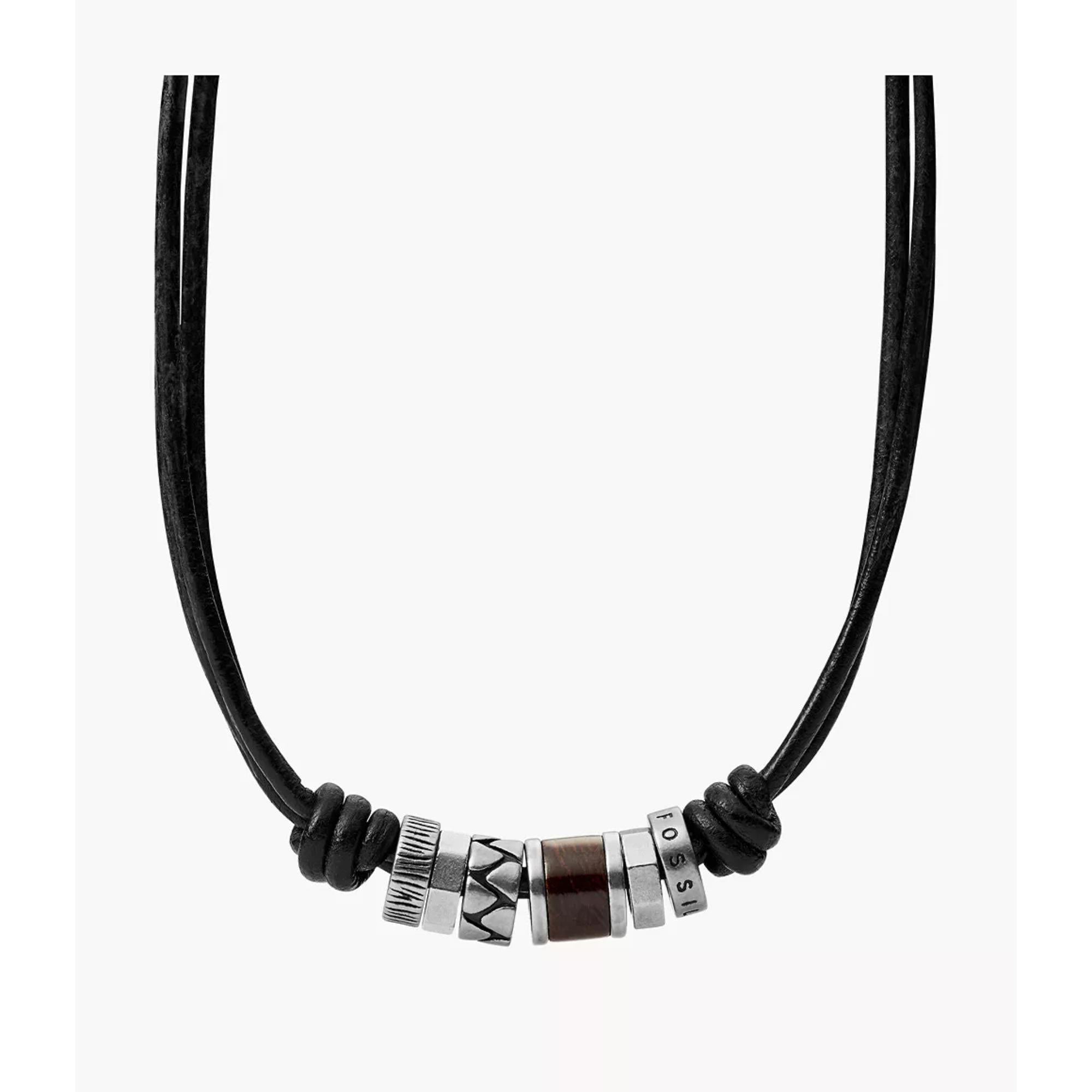 Fossil Black Rondell Men's Necklace JF84068040