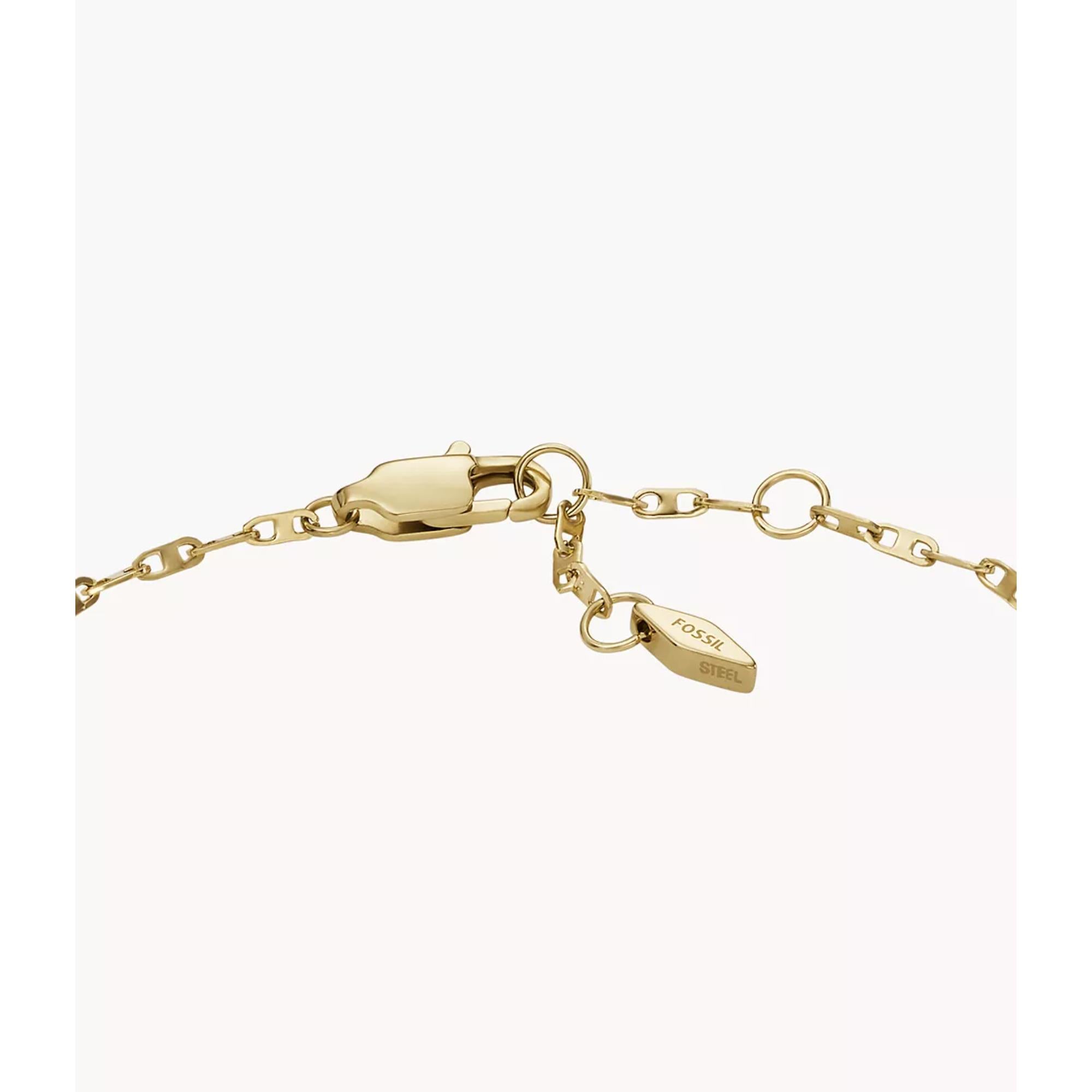 Fossil Heritage D-Link Gold-Tone Stainless Steel Chain Ladies Bracelet JF04525710