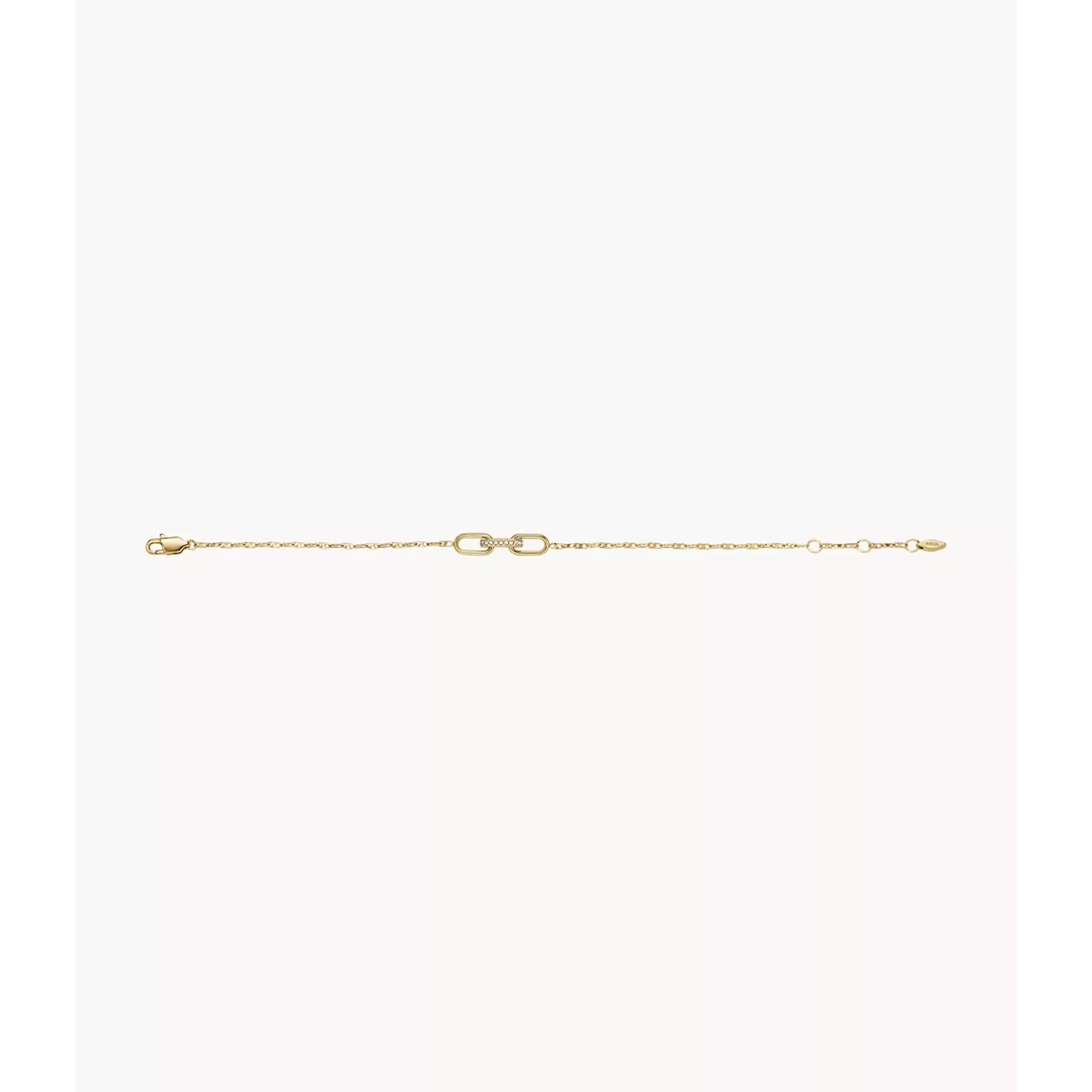 Fossil Heritage D-Link Gold-Tone Stainless Steel Chain Ladies Bracelet JF04525710