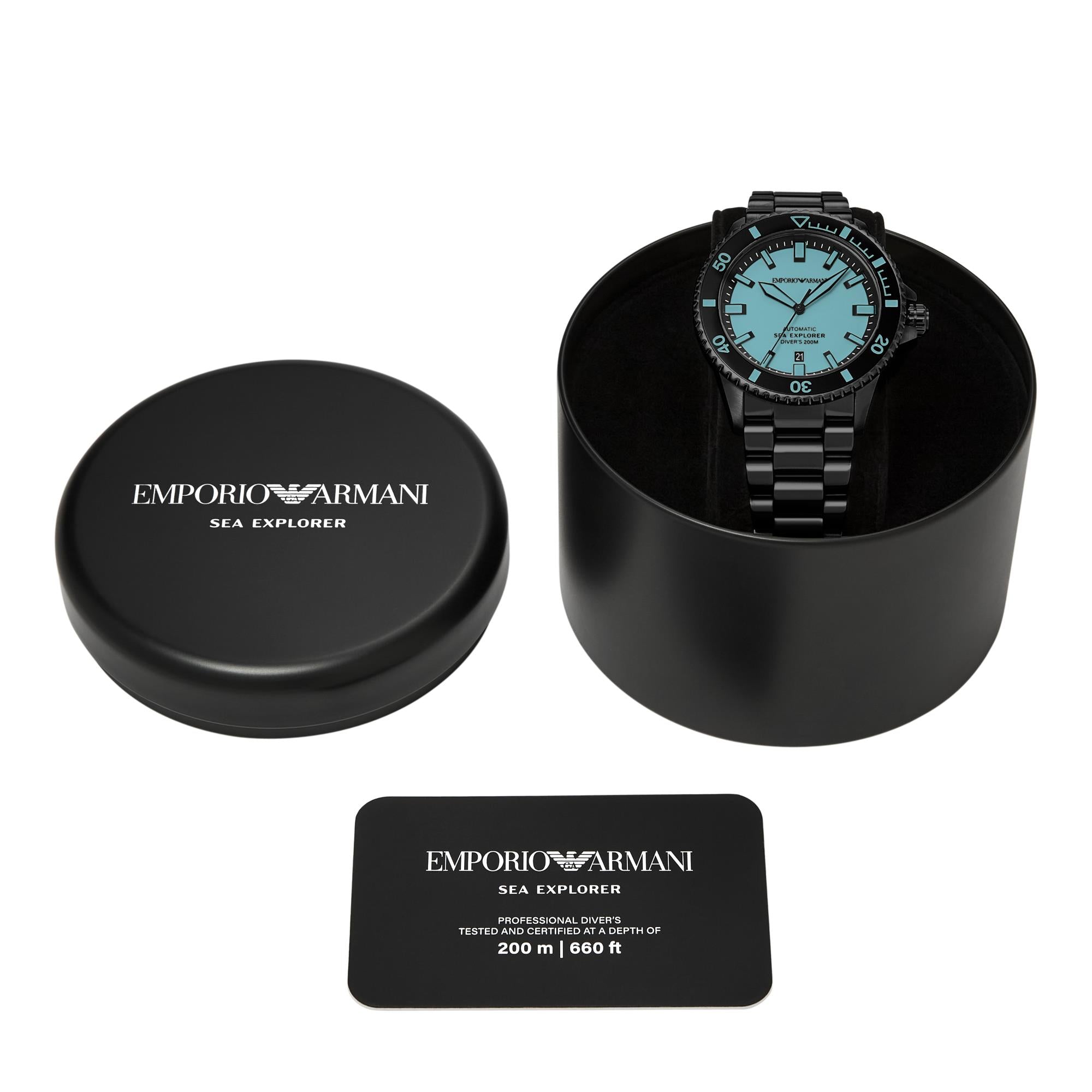 Emporio Armani Sea Explorer Automatic Blue Dial Stainless Steel Men's Watch AR60084
