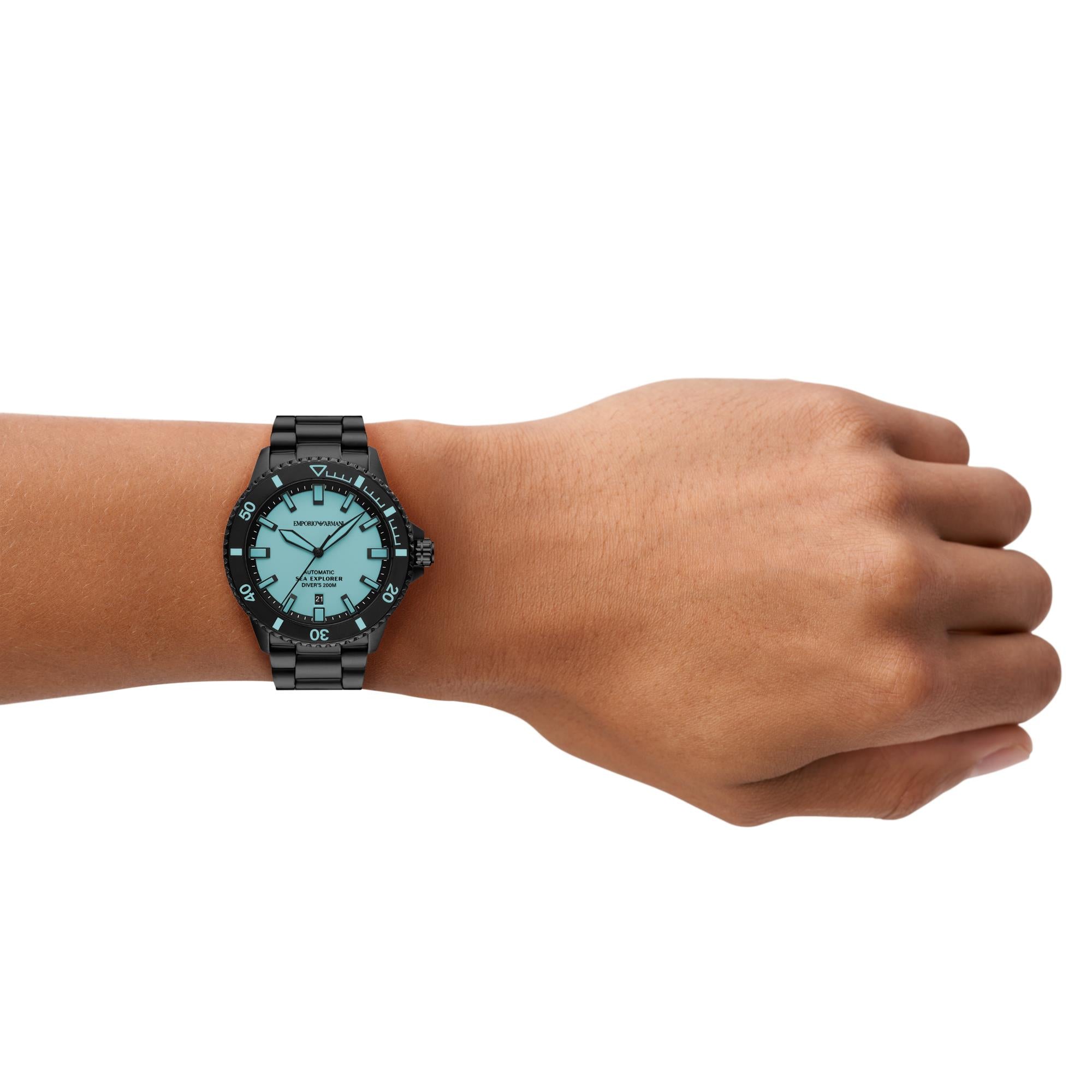 Emporio Armani Sea Explorer Automatic Blue Dial Stainless Steel Men's Watch AR60084