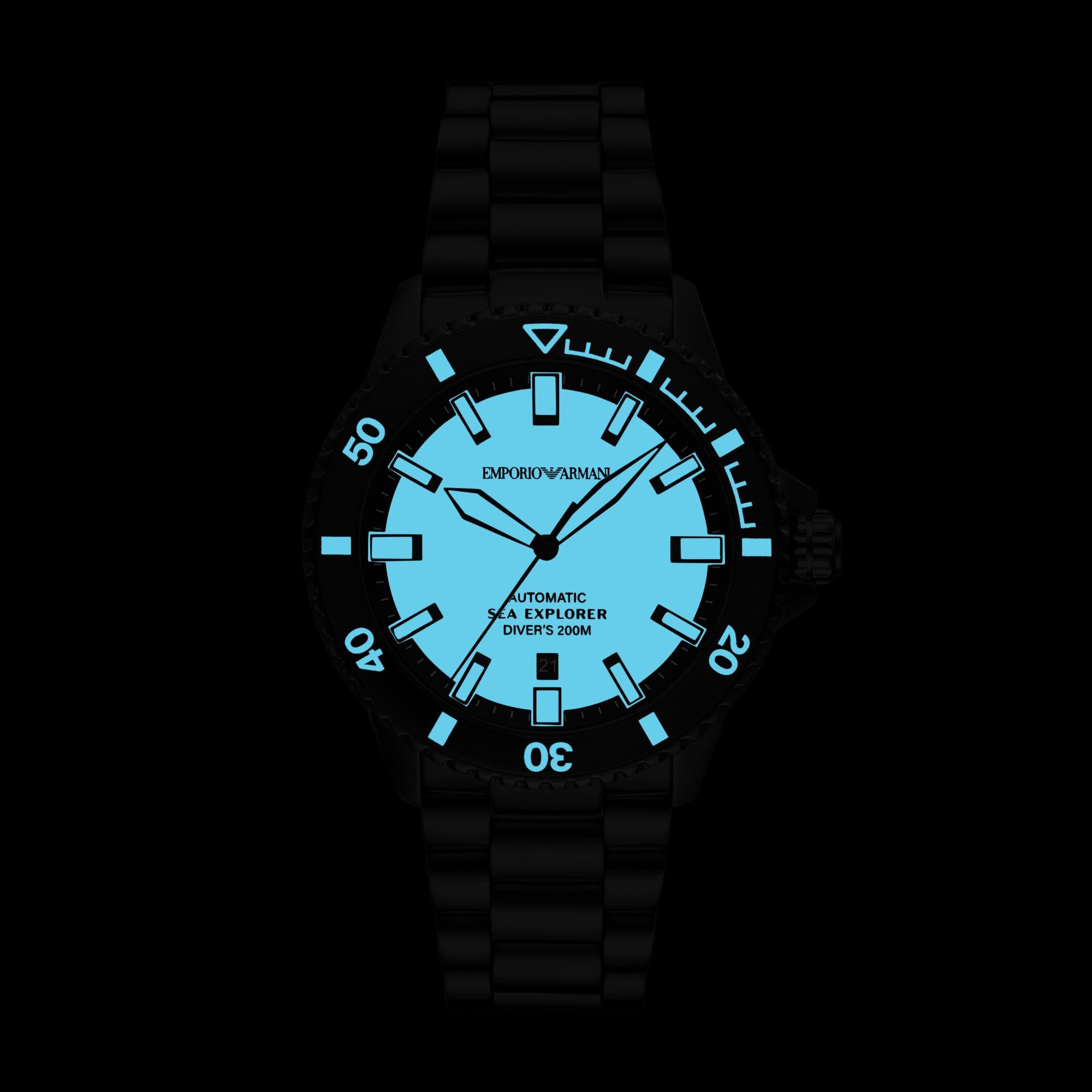 Emporio Armani Sea Explorer Automatic Blue Dial Stainless Steel Men's Watch AR60084