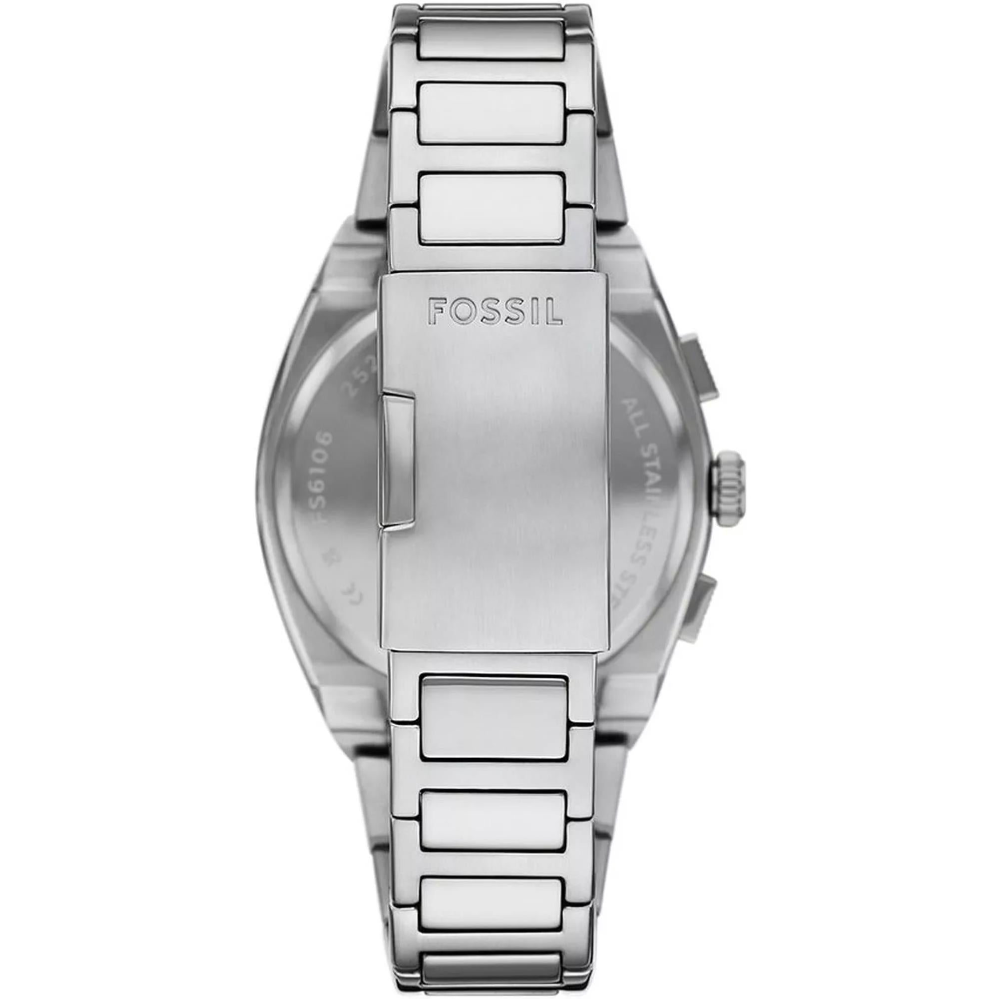 Fossil Everett Chronograph Blue Dial Stainless Steel Strap Men's Watch FS6105