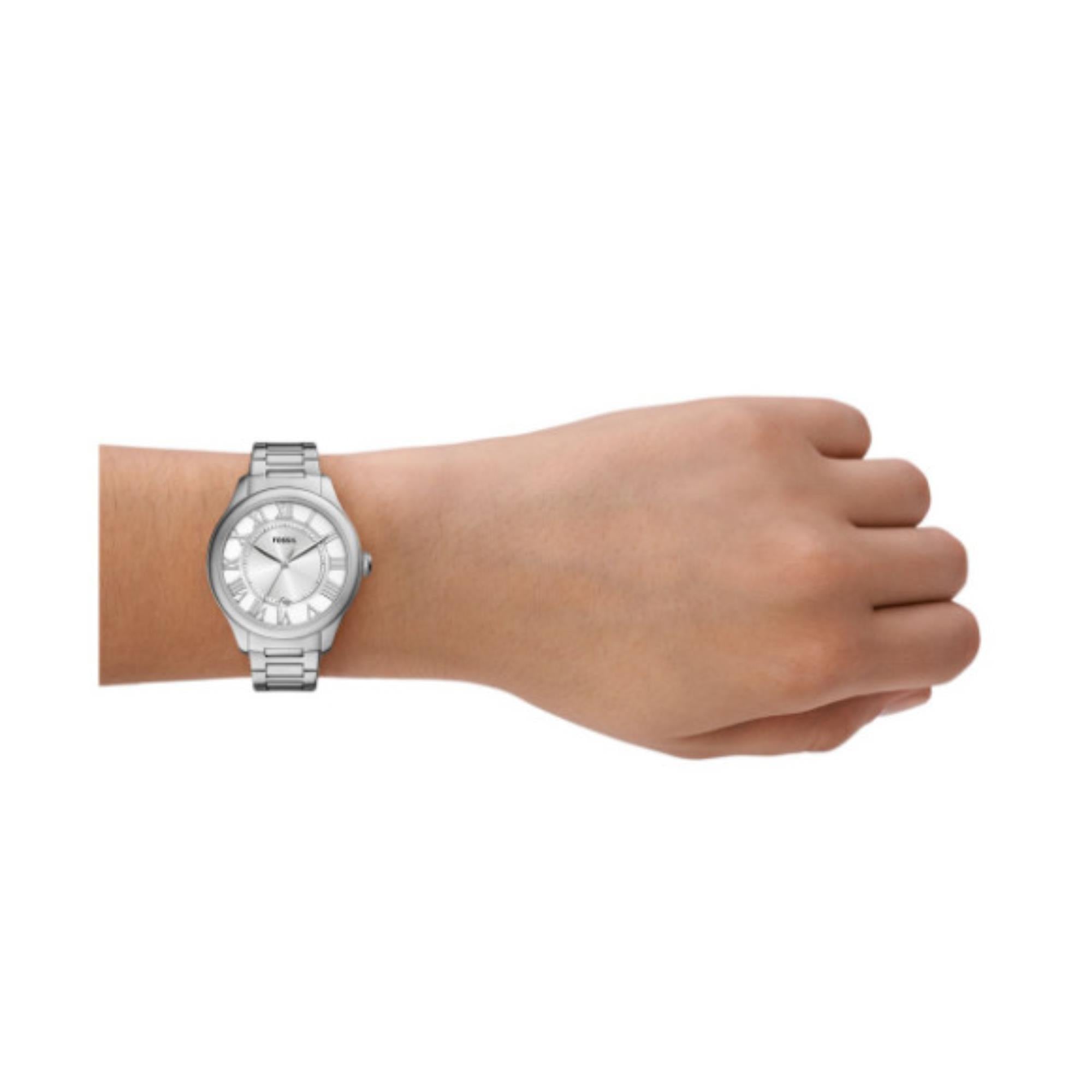 Fossil Gilmore Silver Dial Stainless Steel Strap Ladies Watch ES5393