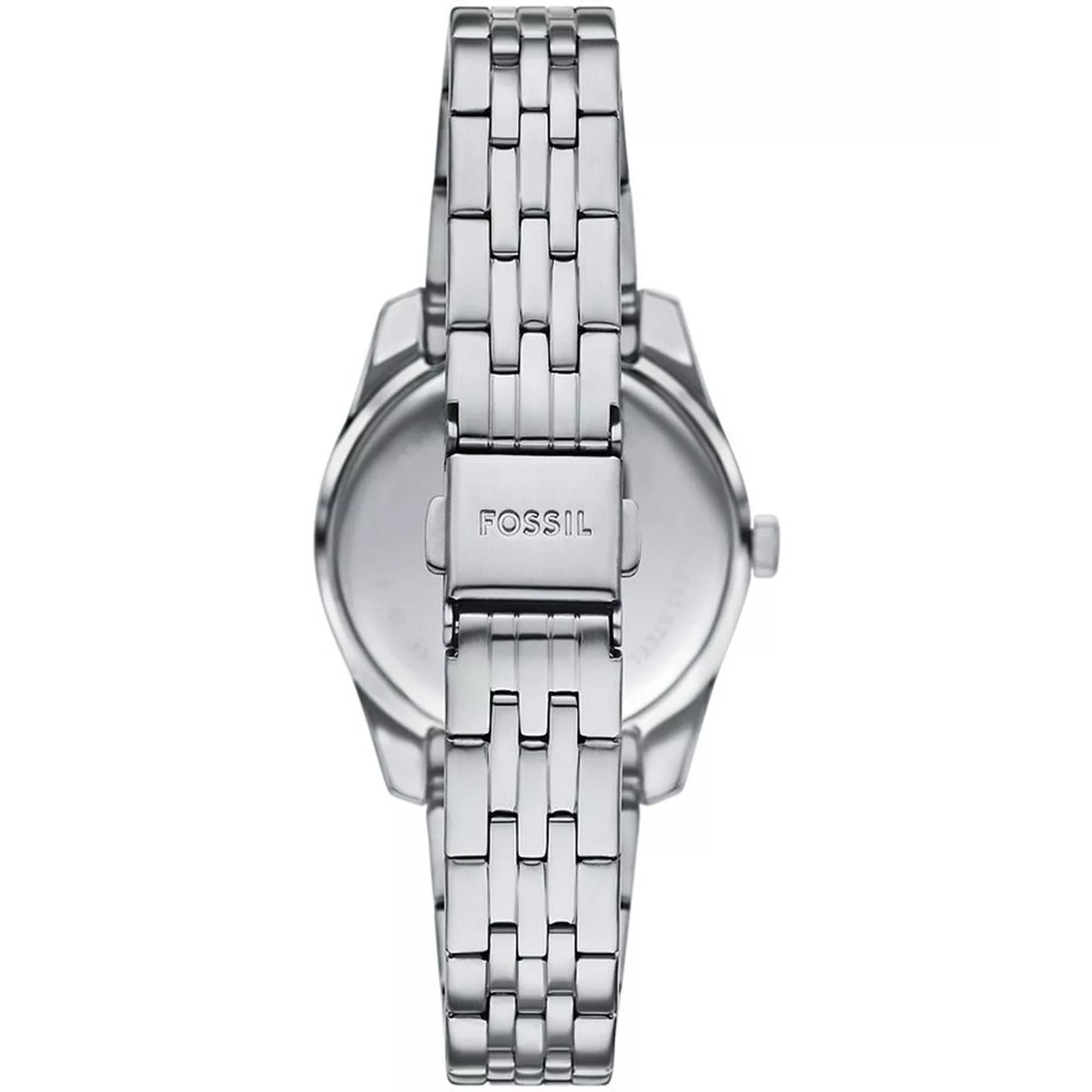 Fossil Scarlette Pink Dial Stainless Steel Strap Ladies Watch ES5403