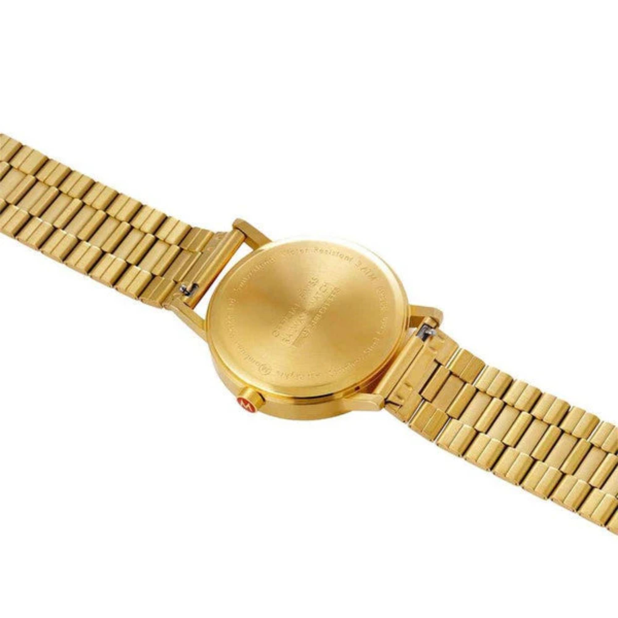 Mondaine Classic IP Plated Gold White Dial Unisex Watch A660.30360.16SBM