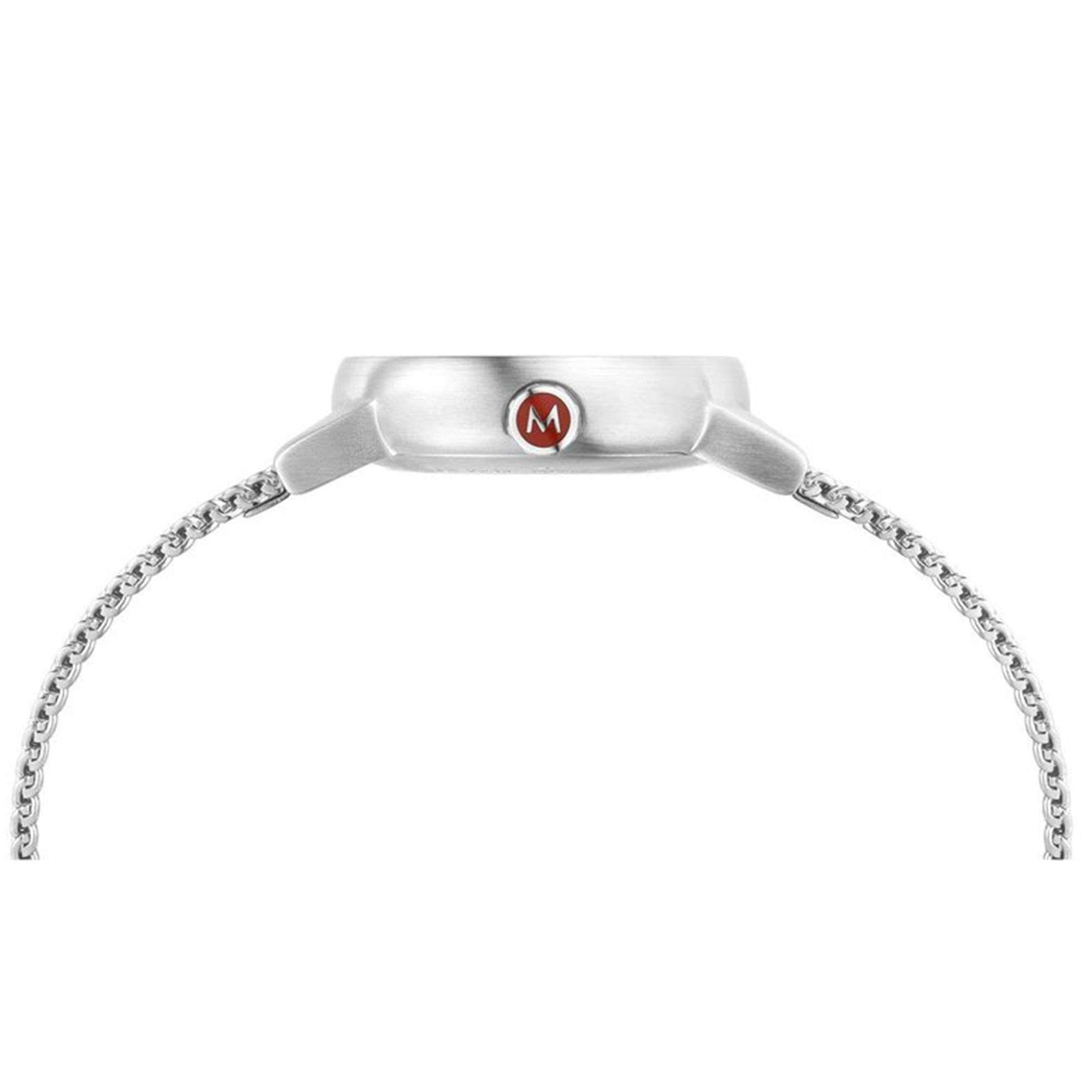 Mondaine Evo2 Petite White Dial Stainless Steel Mesh Bracelet Ladies Watch MSE.26110.SM