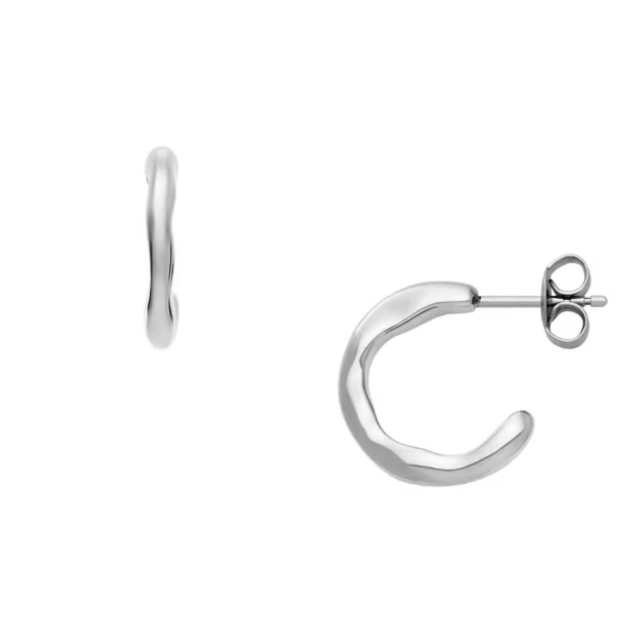 Skagen Moderne Stak Silver-Tone Stainless Steel Hoop Ladies Earrings SKJ1869040