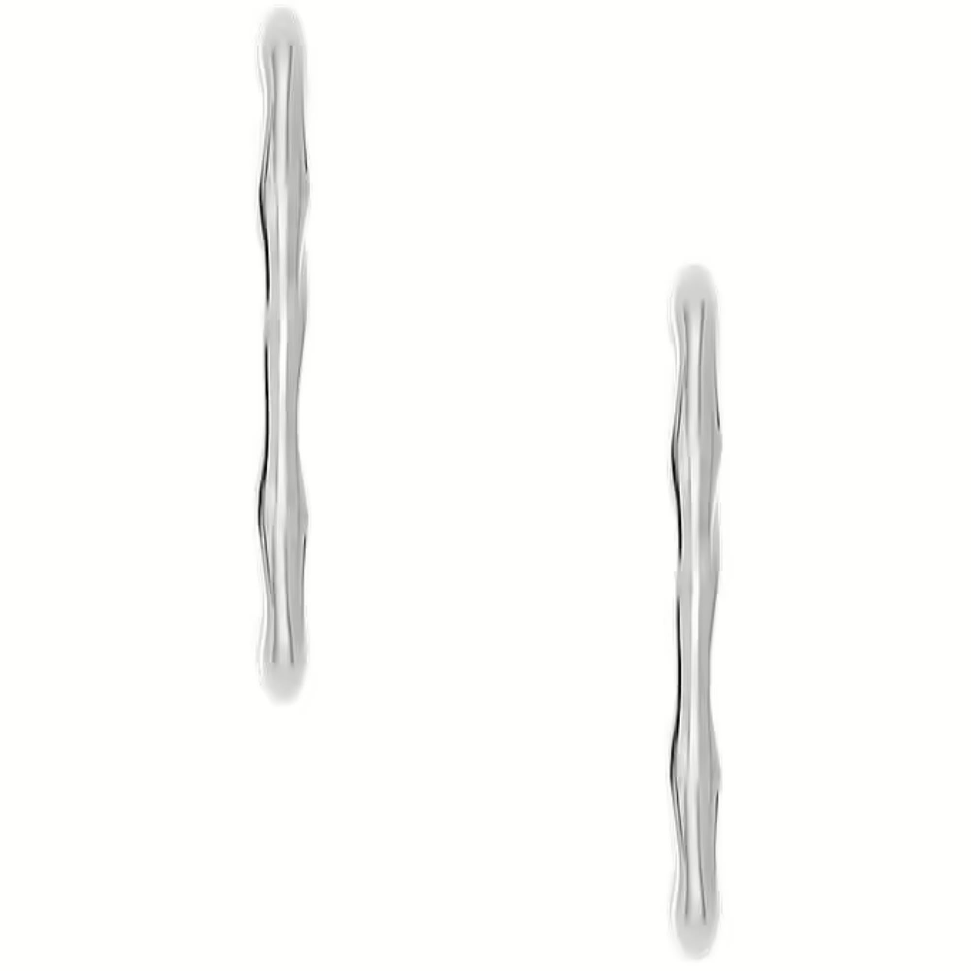 Skagen Moderne Stak Silver-Tone Stainless Steel Hoop Ladies Earrings SKJ1871040