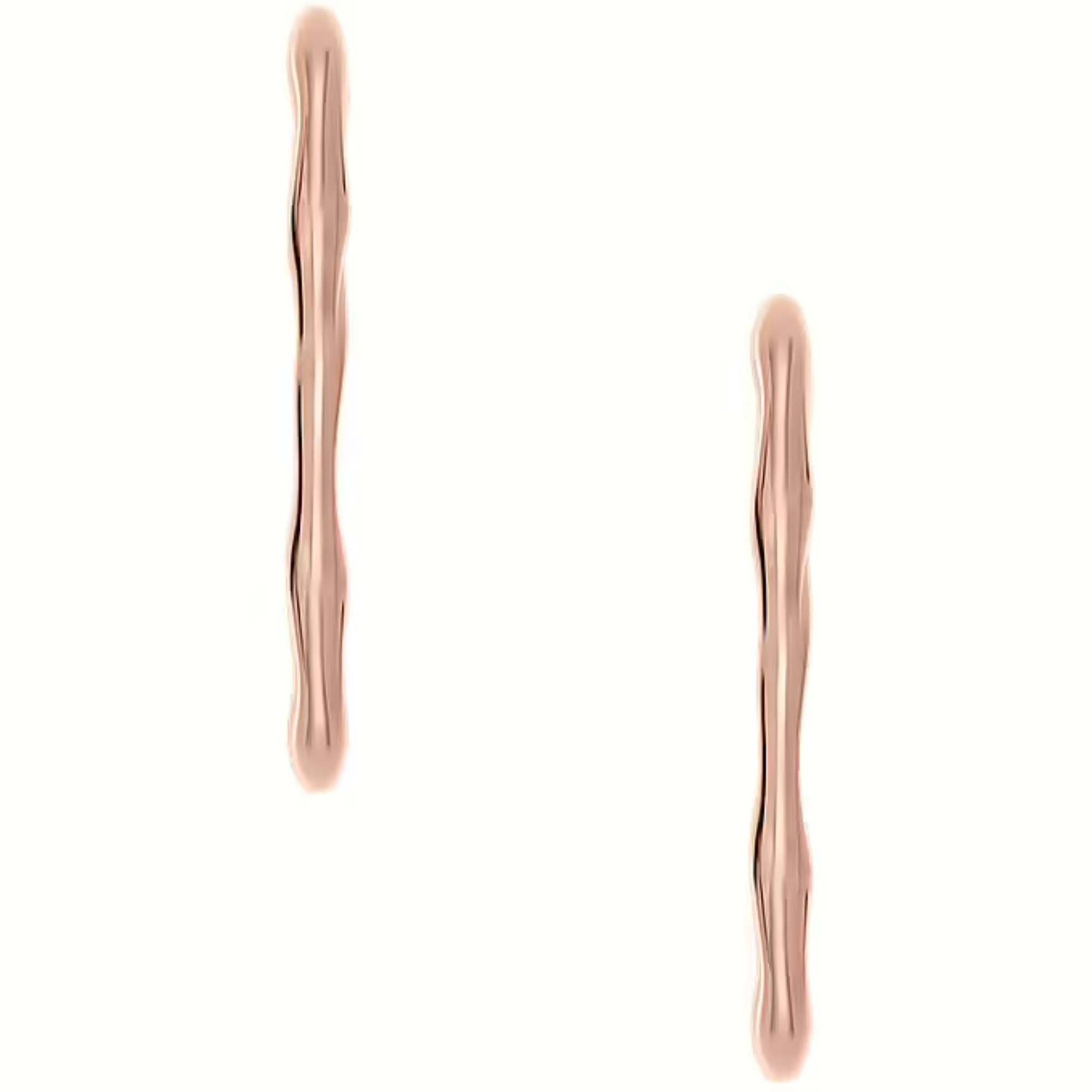 Skagen Moderne Stak Rose Gold-Tone Stainless Steel Hoop Ladies Earrings SKJ1874791