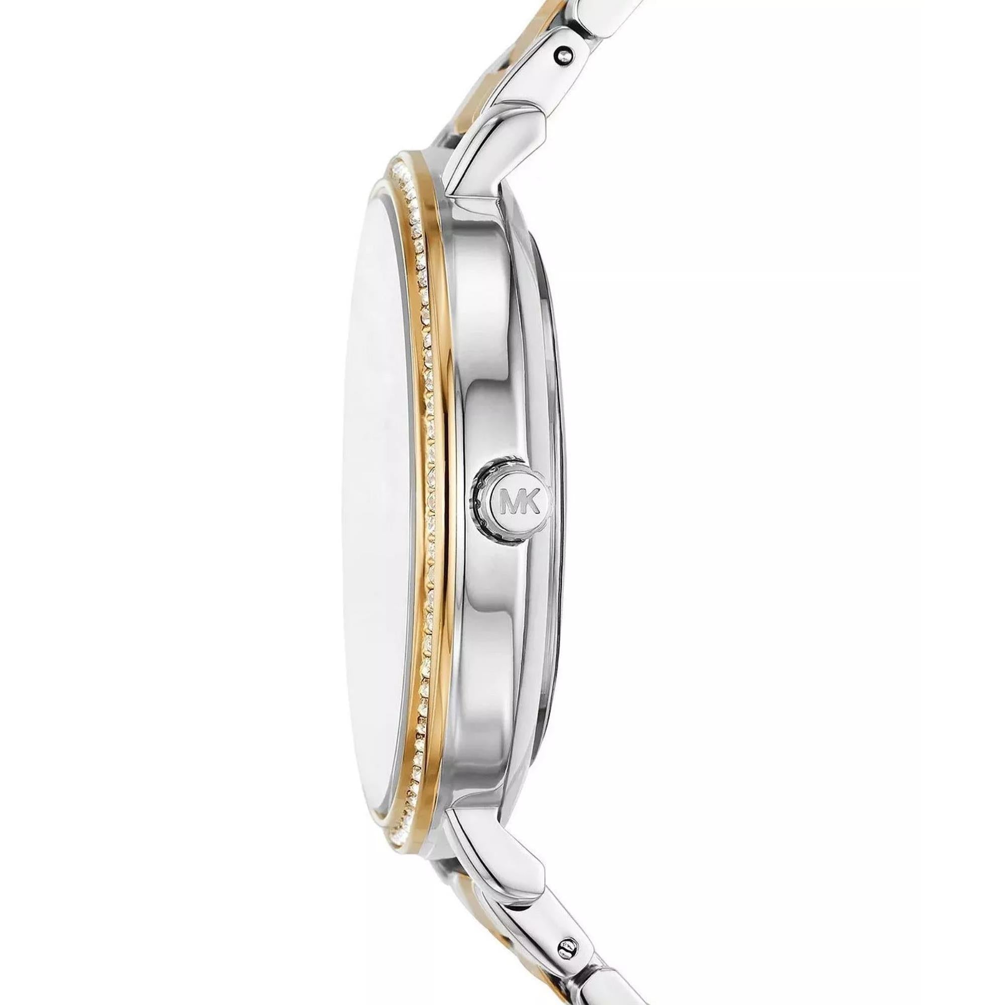 Michael Kors Pyper Two-Tone Alloy White Dial Stainless Steel Strap Ladies Watch MK4595