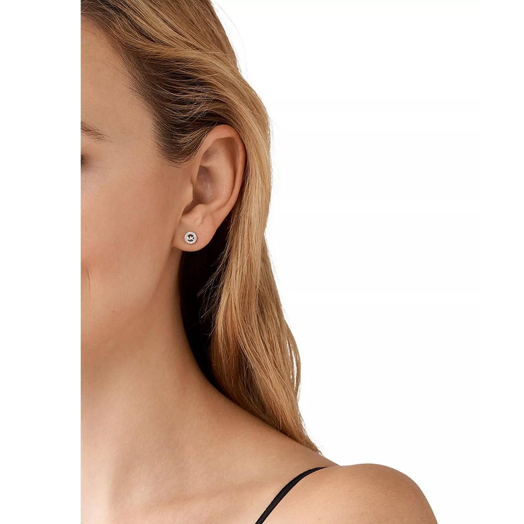 Michael Kors Sterling Silver Logo Stud Ladies Earrings MKC1727CZ040