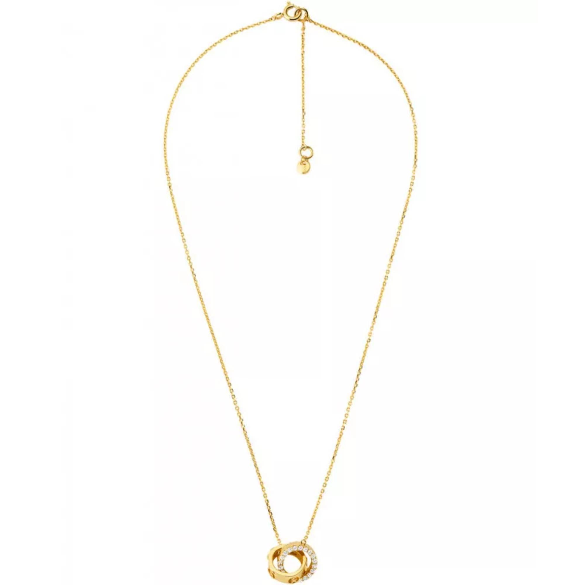 Michael Kors 14K Gold-Plated Sterling Silver Interlocking Ladies Necklace MKC1554AN710