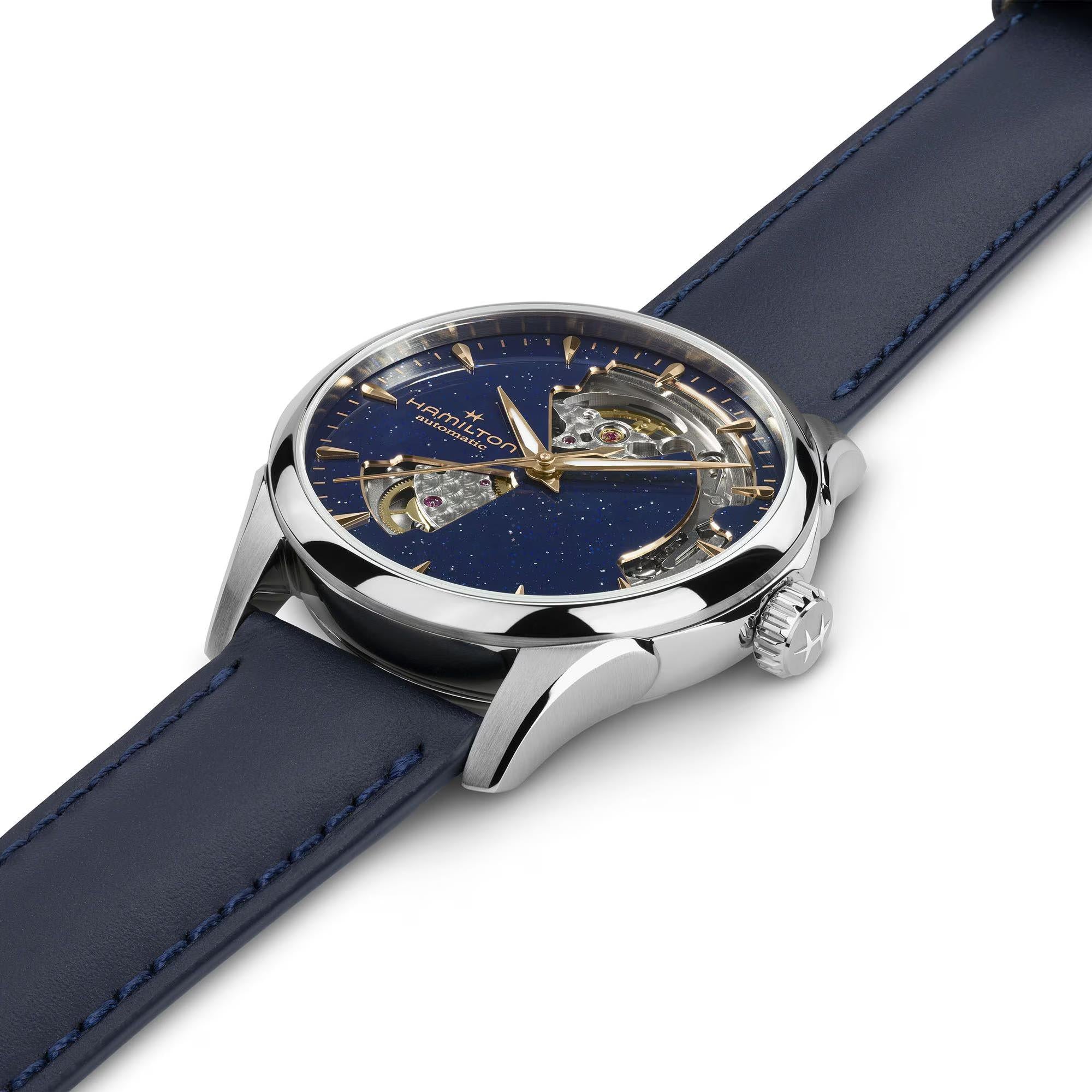 Hamilton Jazzmaster 36mm Open Heart Blue Dial Leather Automatic Watch H32215642
