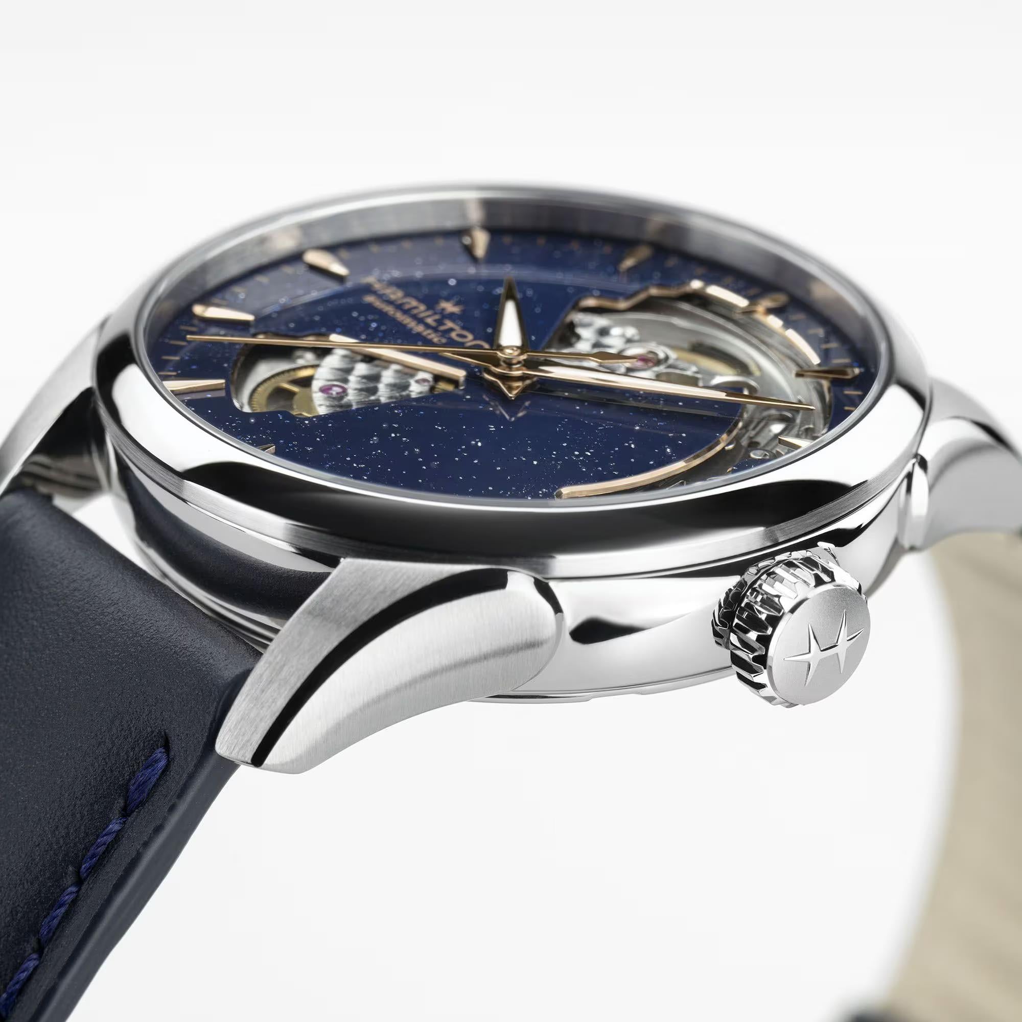 Hamilton Jazzmaster 36mm Open Heart Blue Dial Leather Automatic Watch H32215642