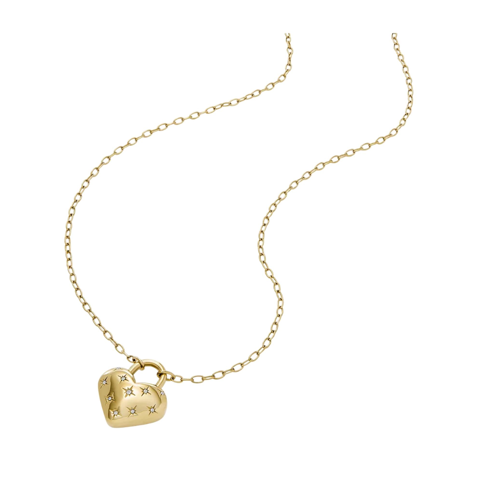 Fossil Sadie All My Love Gold-Tone Stainless Steel Heart Pendant Ladies Necklace JF04829710