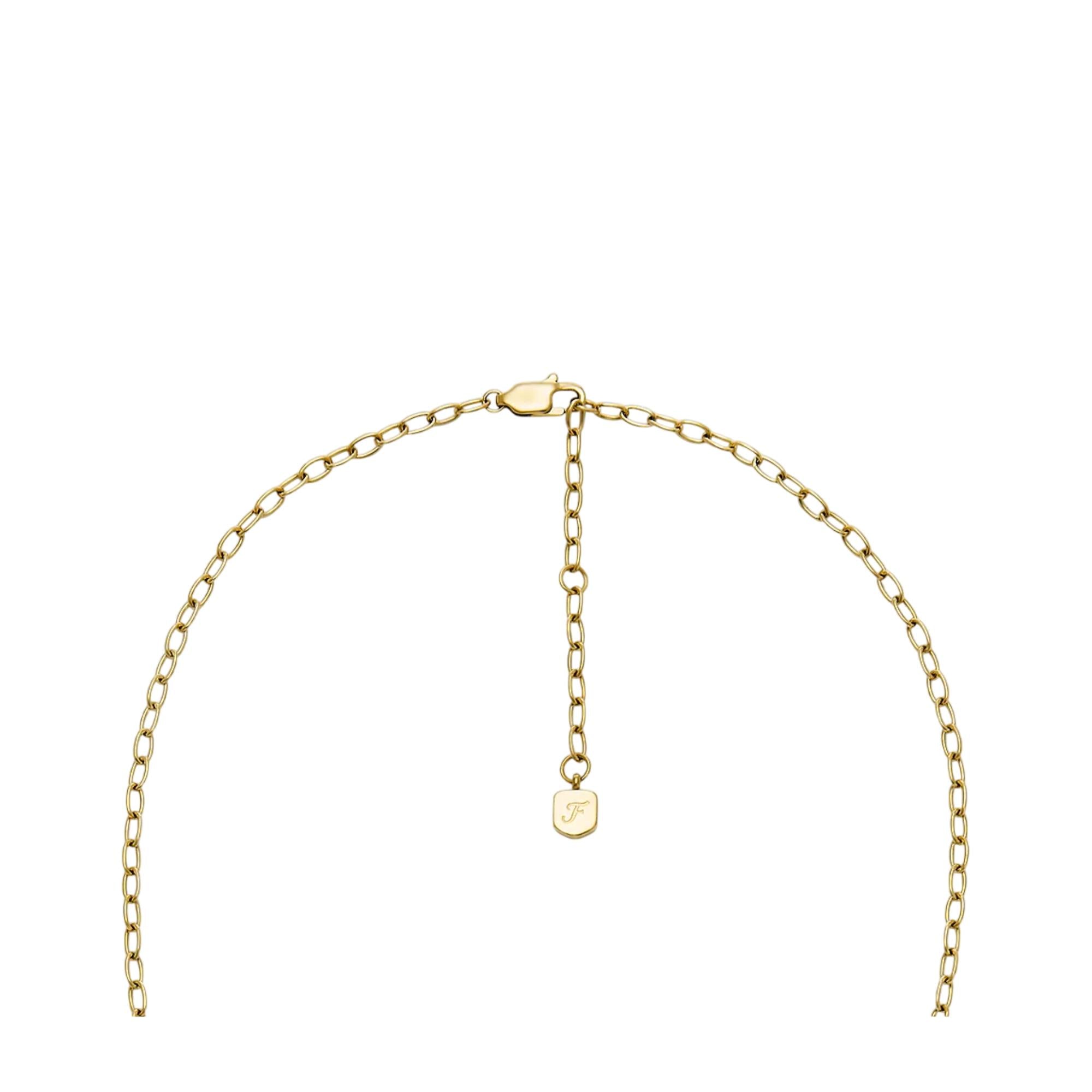 Fossil Sadie All My Love Gold-Tone Stainless Steel Heart Pendant Ladies Necklace JF04829710