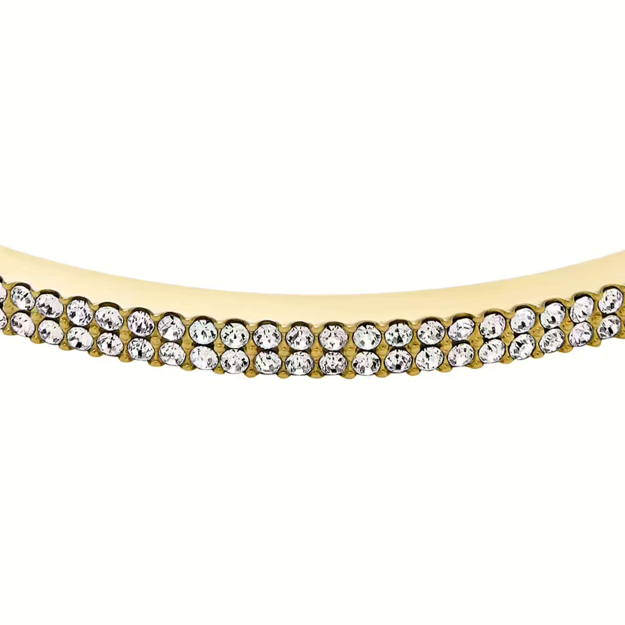 Fossil Ellis Pavé Glitz Gold-Tone Stainless Steel Bangle Ladies Bracelet JF04862710
