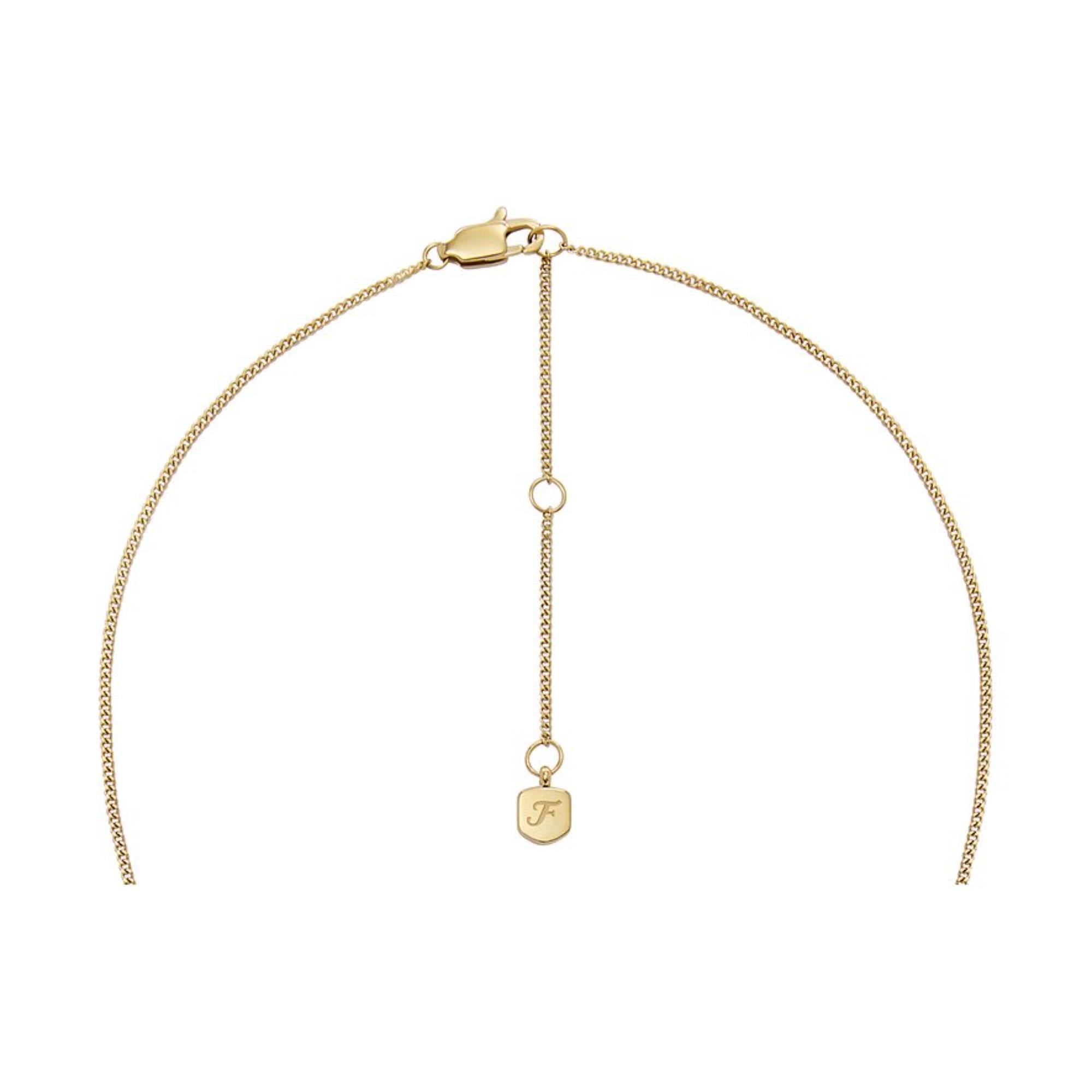 Fossil Written in the Stars Gold-Tone Stainless Steel Green Mother-of-Pearl Pisces Pendant Ladies Necklace JF04848710