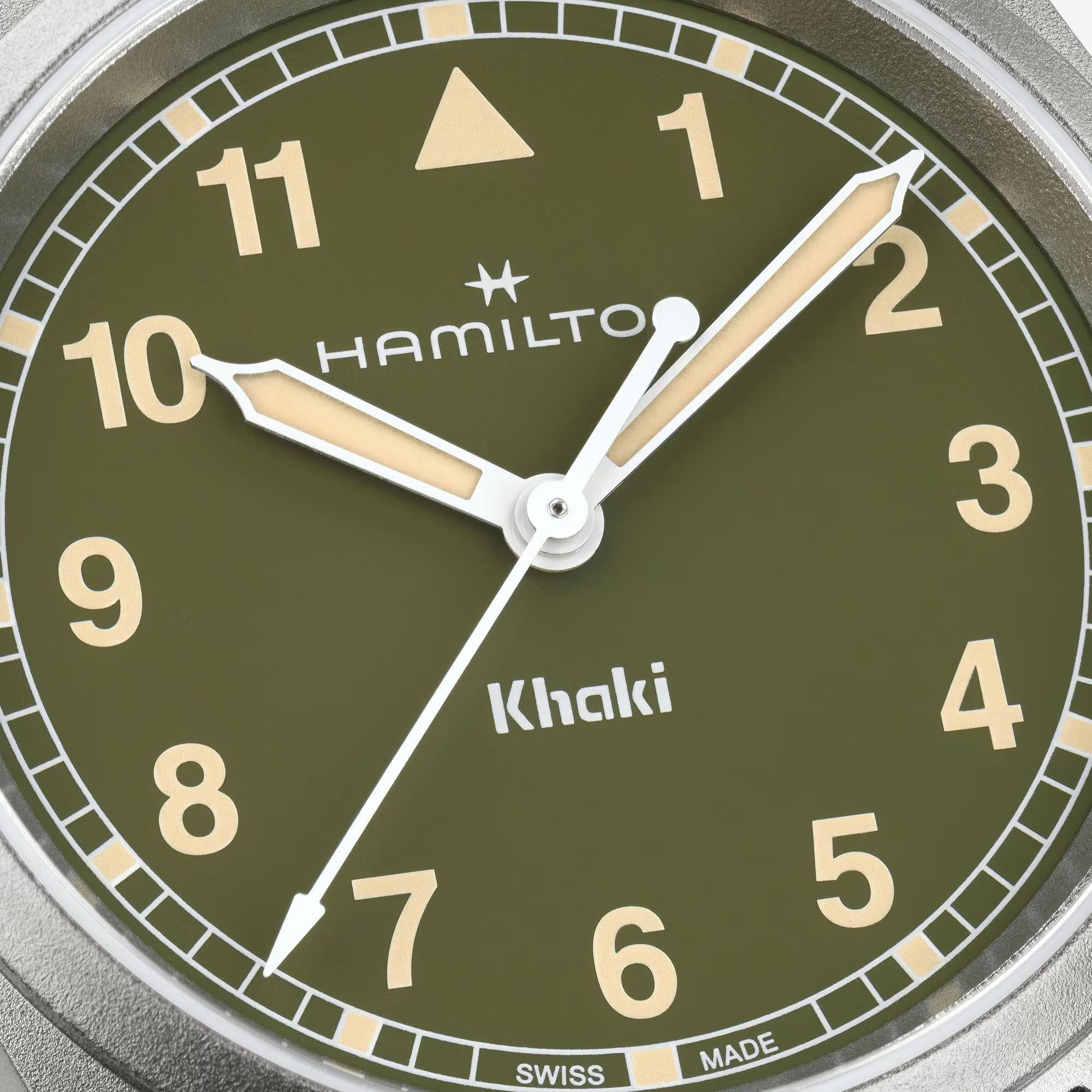 Hamilton Khaki Field Quartz Green Dial NATO Strap Unisex Watch H69301960