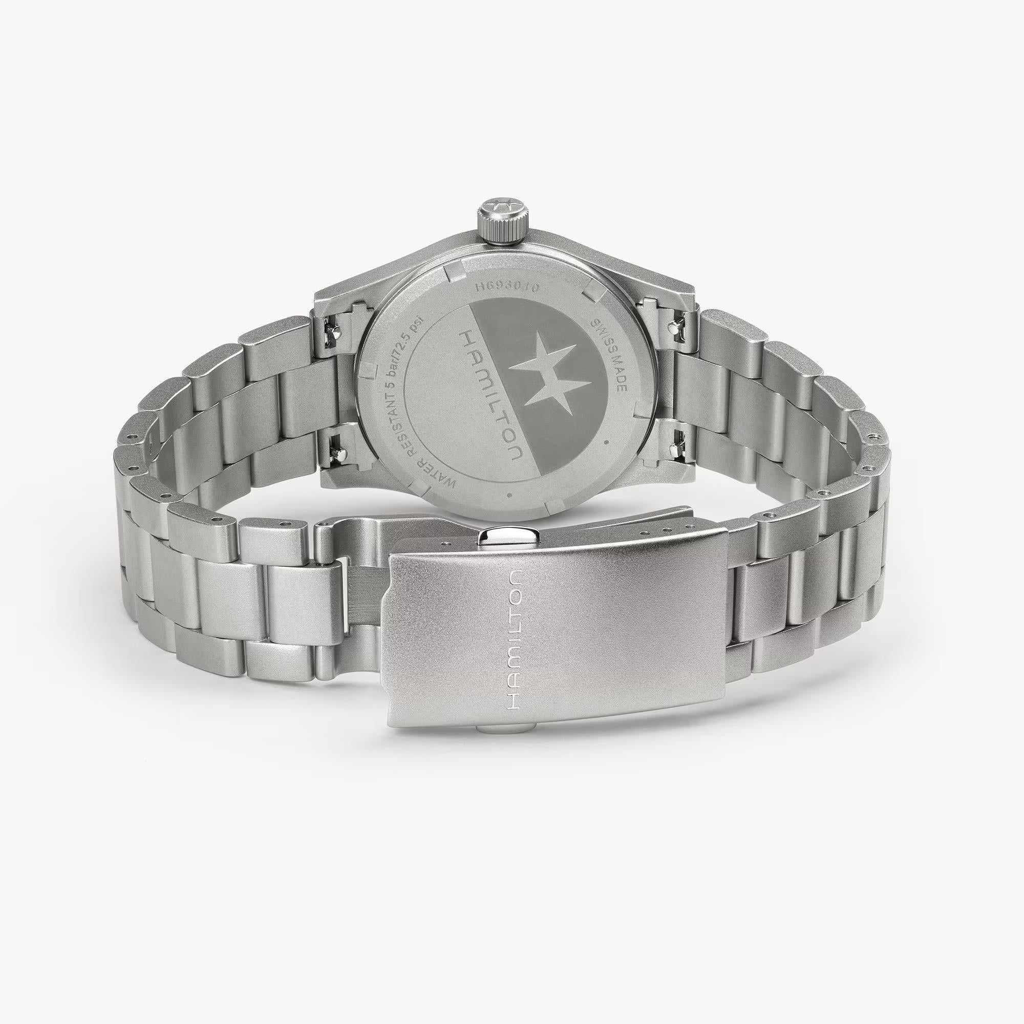 Hamilton Khaki Field Quartz Blue Dial Steel Strap Unisex Watch H69301140