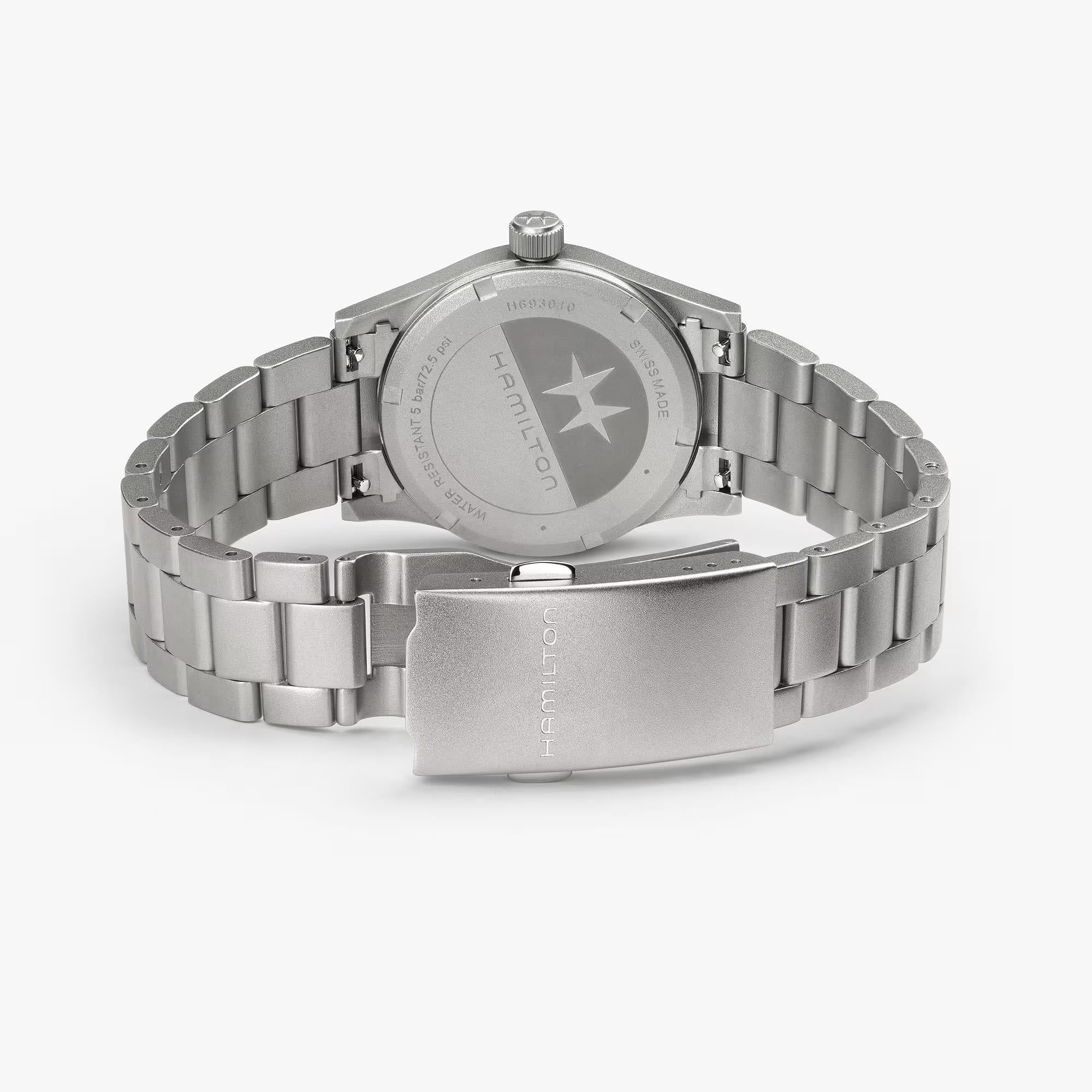 Hamilton Khaki Field Quartz Black Dial Steel Strap Women's Watch H69301131