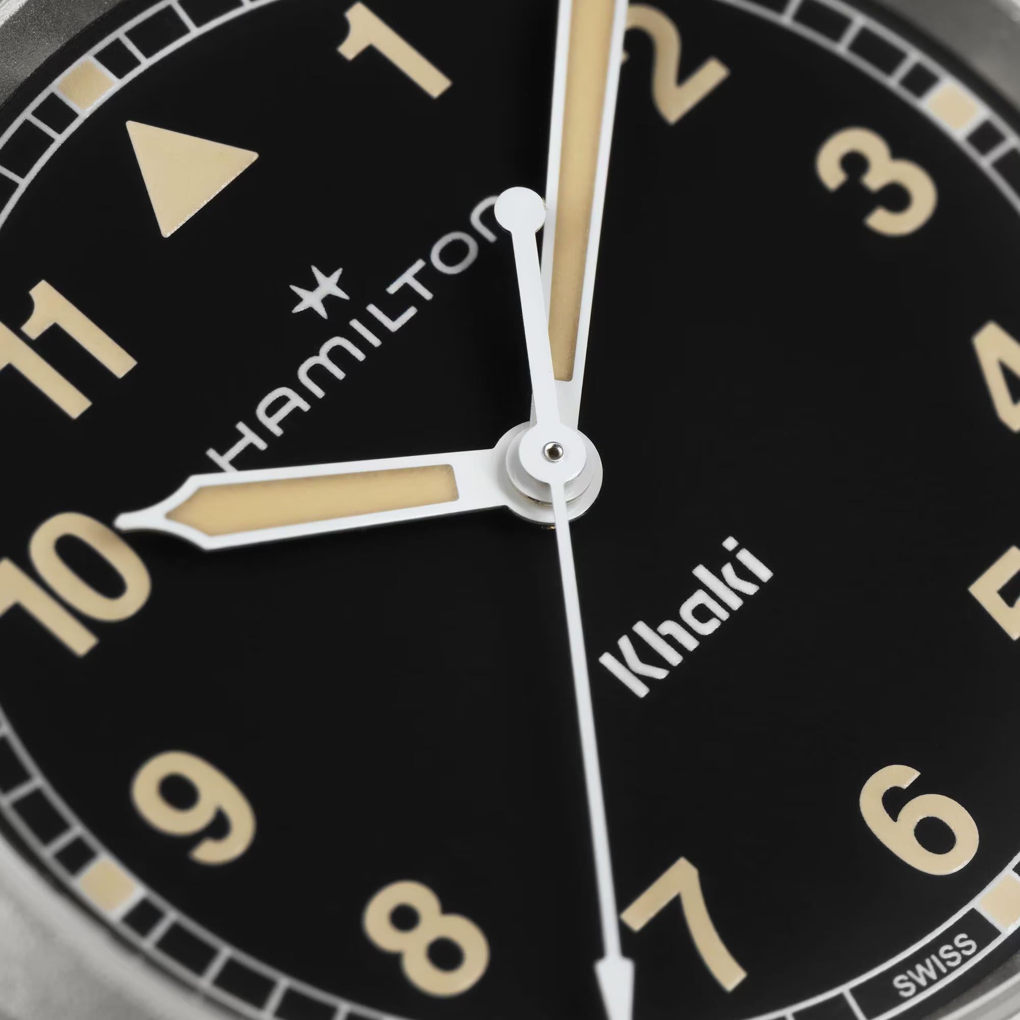 Hamilton Khaki Field Quartz Black Dial Steel Strap Unisex Watch H69301131