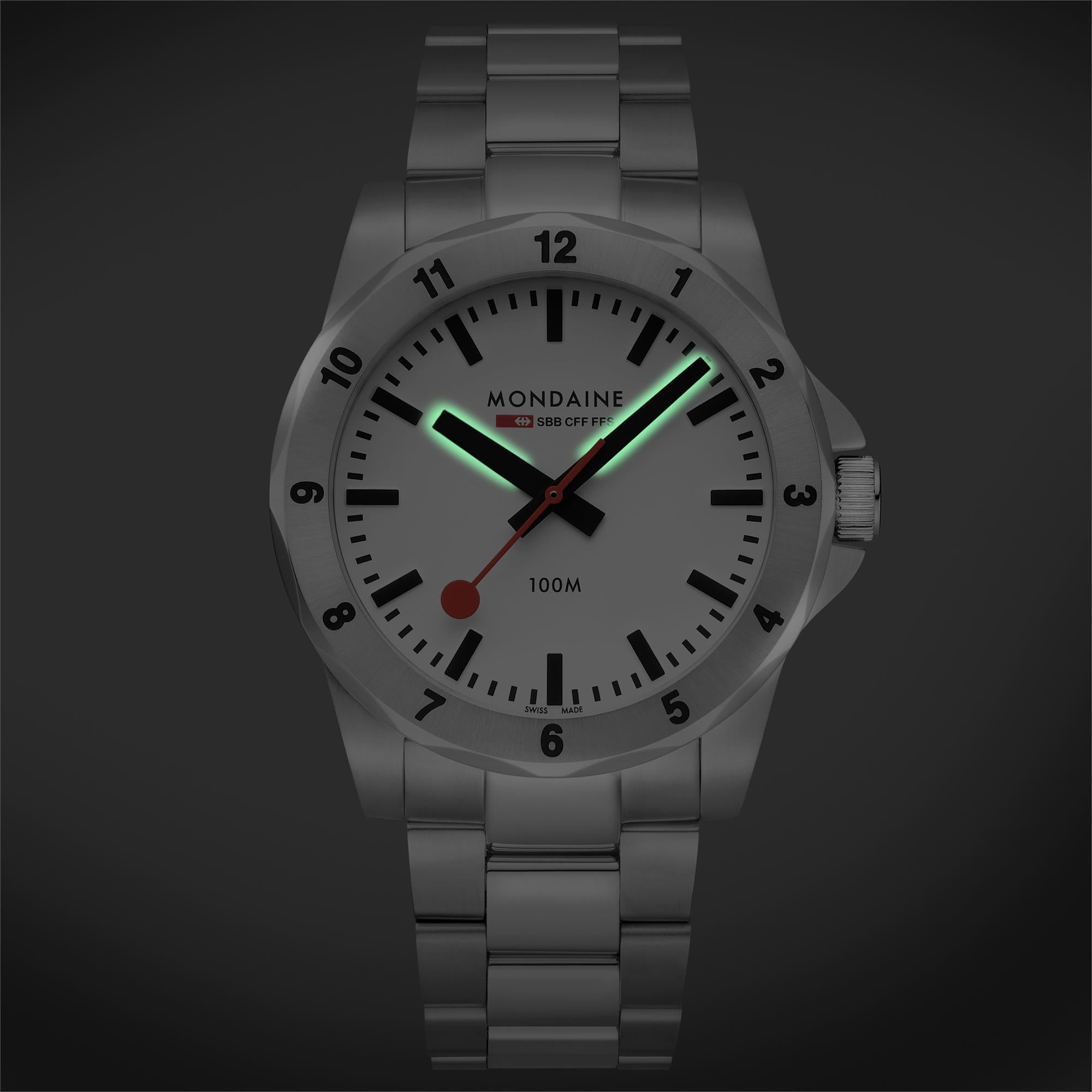 Mondaine Numeri Quartz White Dial Stainless Steel Strap Men's Watch MSN.4211B.SK