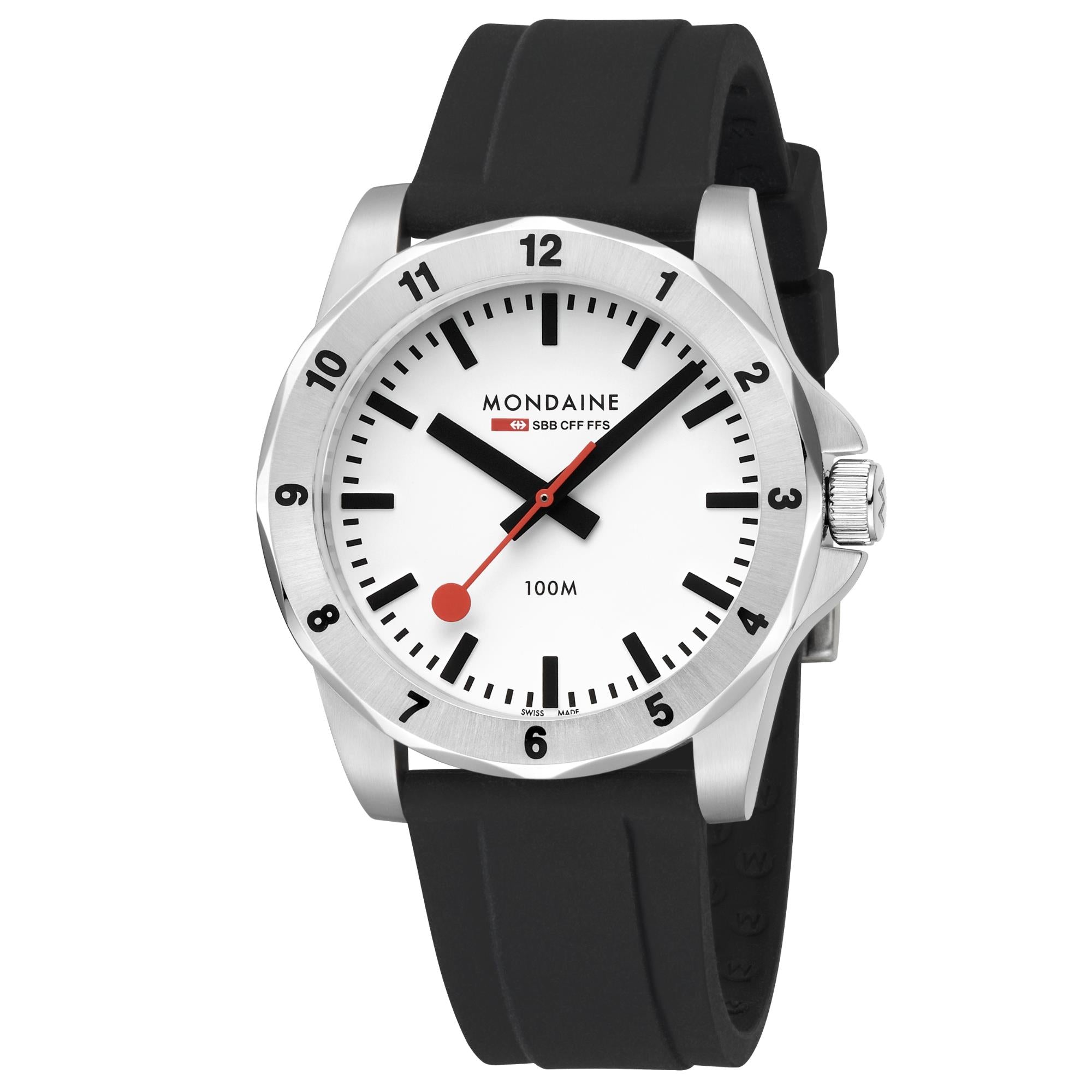 Mondaine Numeri Quartz White Dial Silicone Strap Men's Watch MSN.4211B.RB