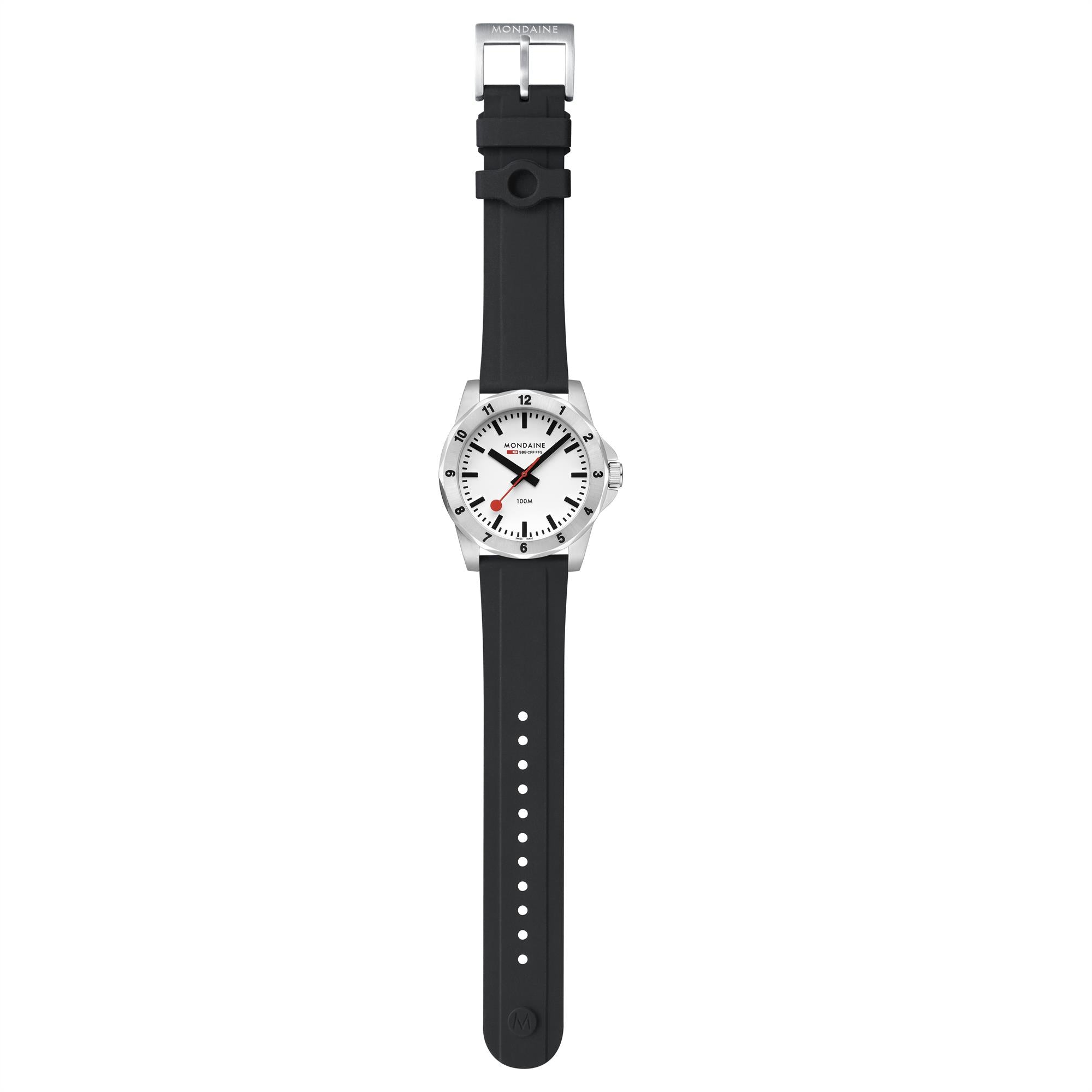 Mondaine Numeri Quartz White Dial Silicone Strap Men's Watch MSN.4211B.RB